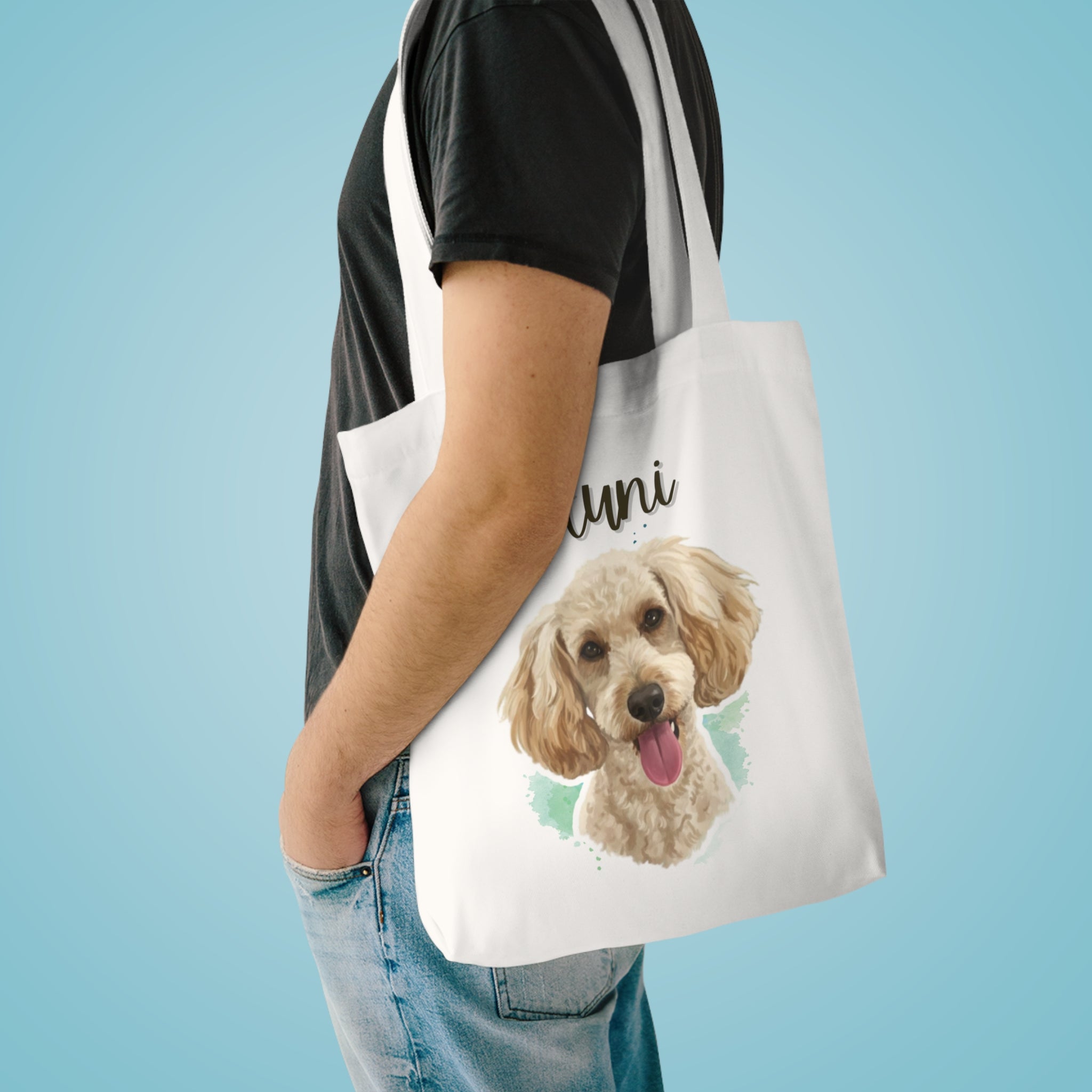 (Huni) Personalized Dog Lover Tote Bag