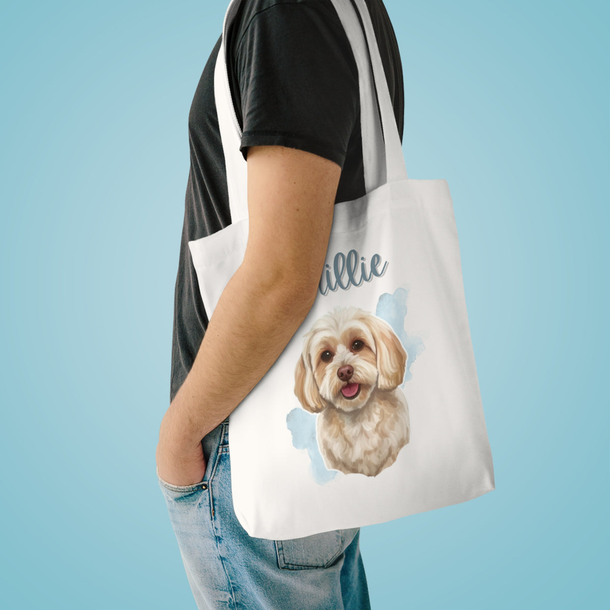 (Millie) Personalized Dog Lover Tote Bag