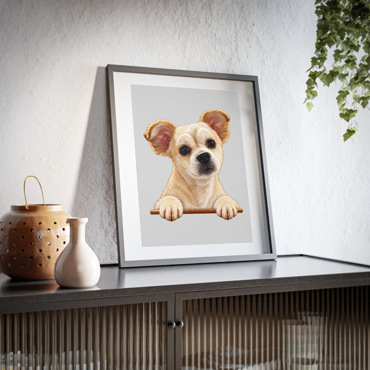 (Tommy) Playful Dog Framed Poster