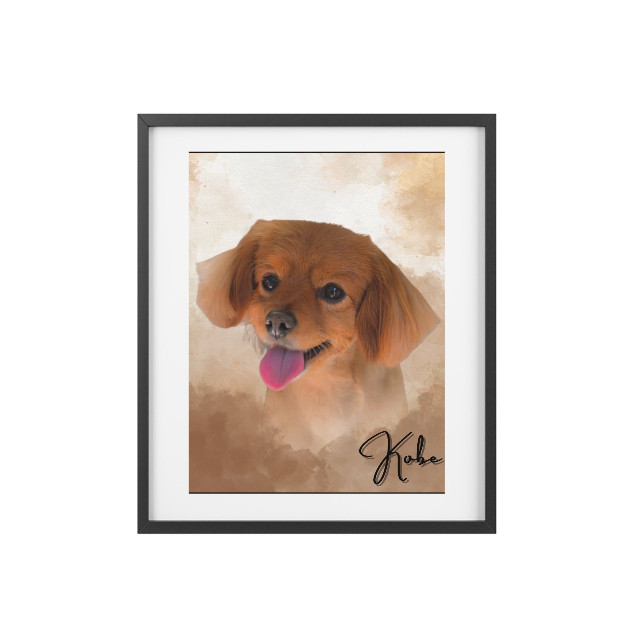 (Kobe) Playful Dog Framed Poster