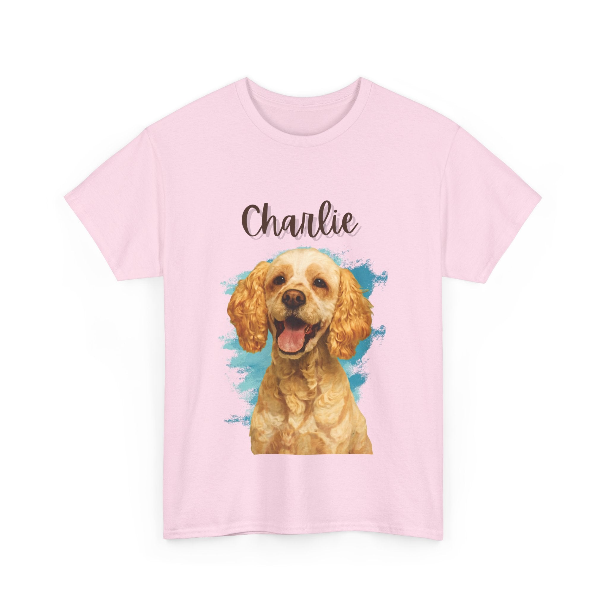 (Charlie) Whimsical Dog Portrait Tee Shirt