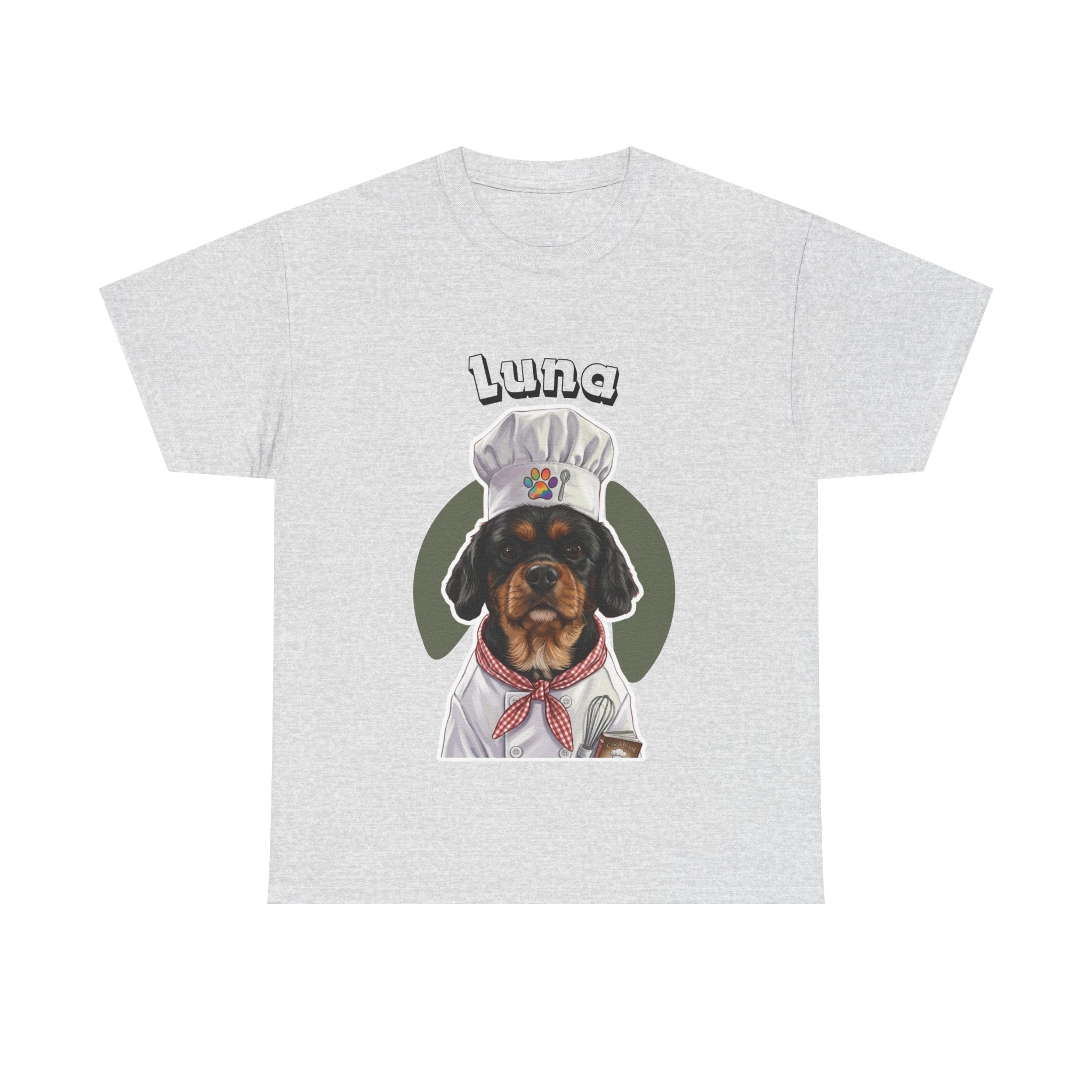 (Luna) Whimsical Dog Portrait Tee Shirt