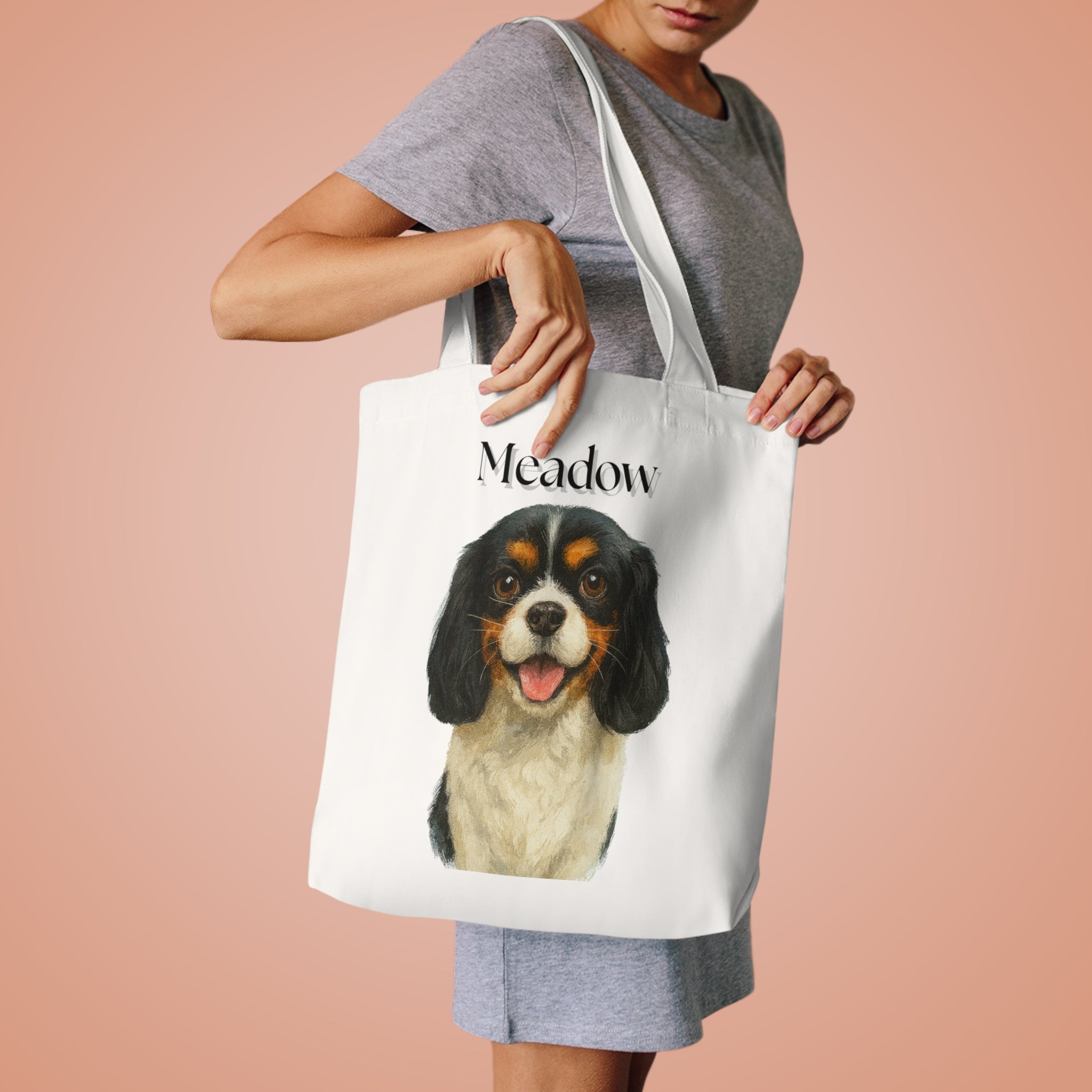 (Meadow) Personalized Dog Lover Tote Bag
