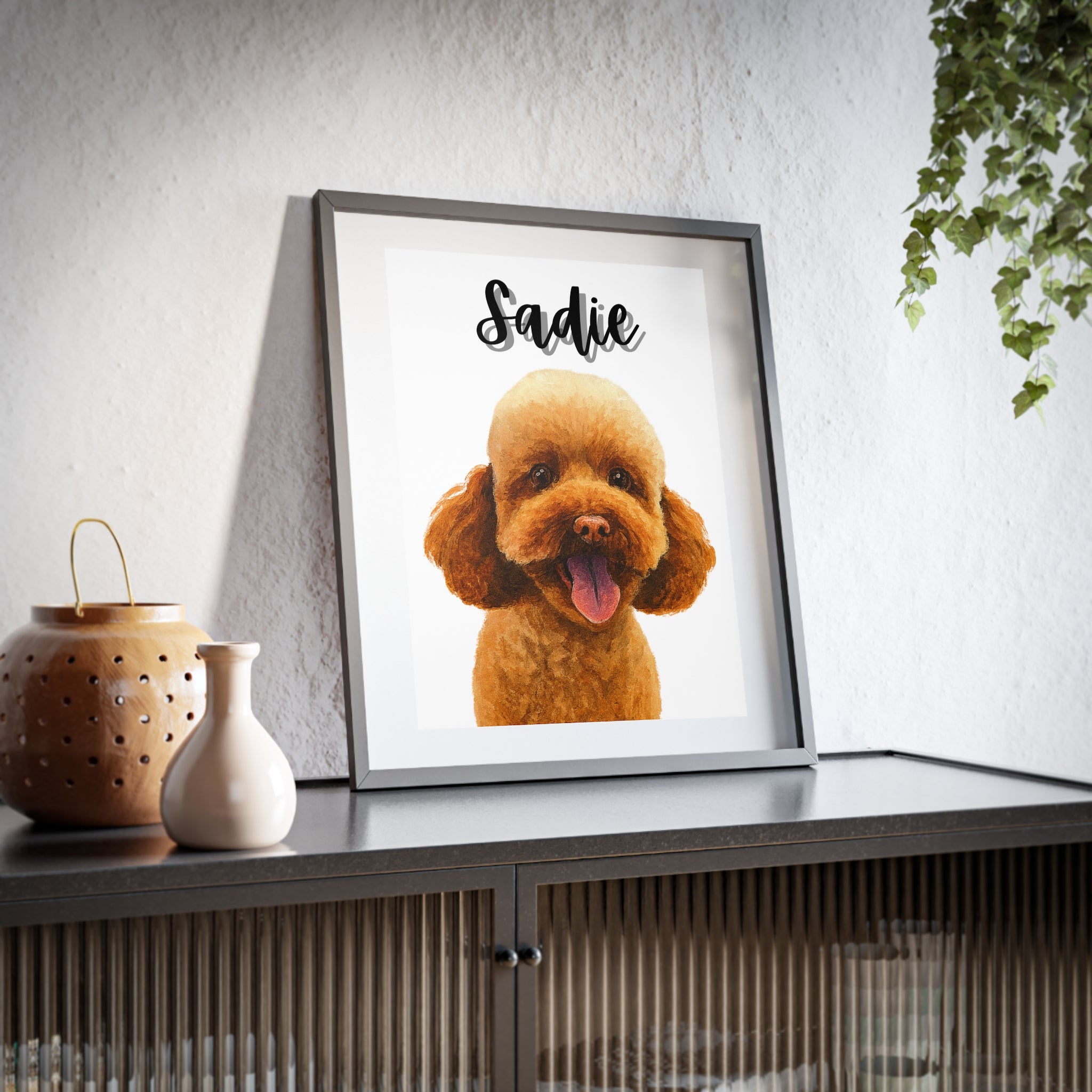 (Sadie) Playful Dog Framed Poster