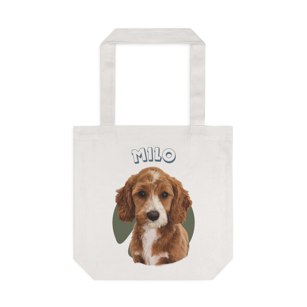 (Milo) Personalized Dog Lover Tote Bag