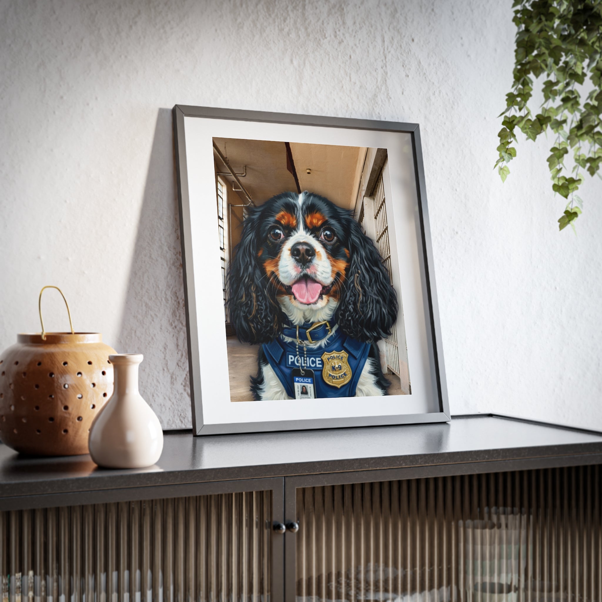 (Benjie) Playful Dog Framed Poster