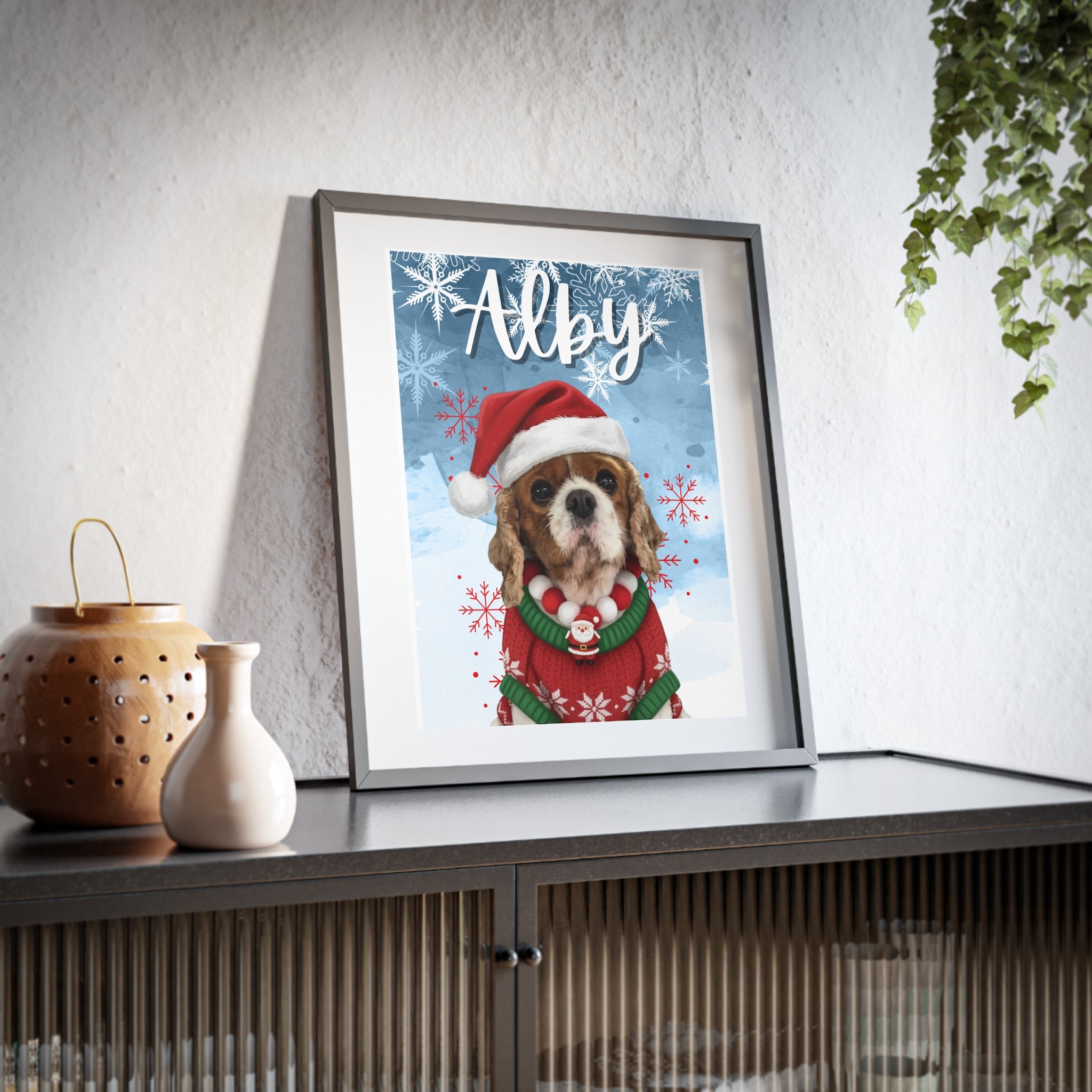 (Alby) Playful Dog Framed Poster