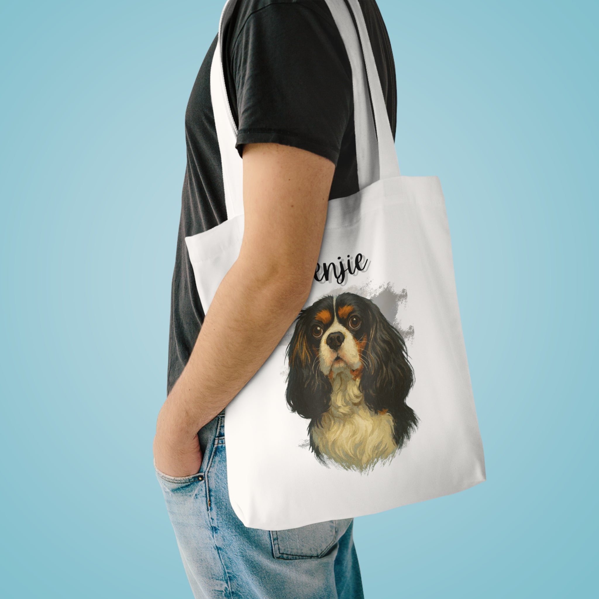 (Benjie) Personalized Dog Lover Tote Bag