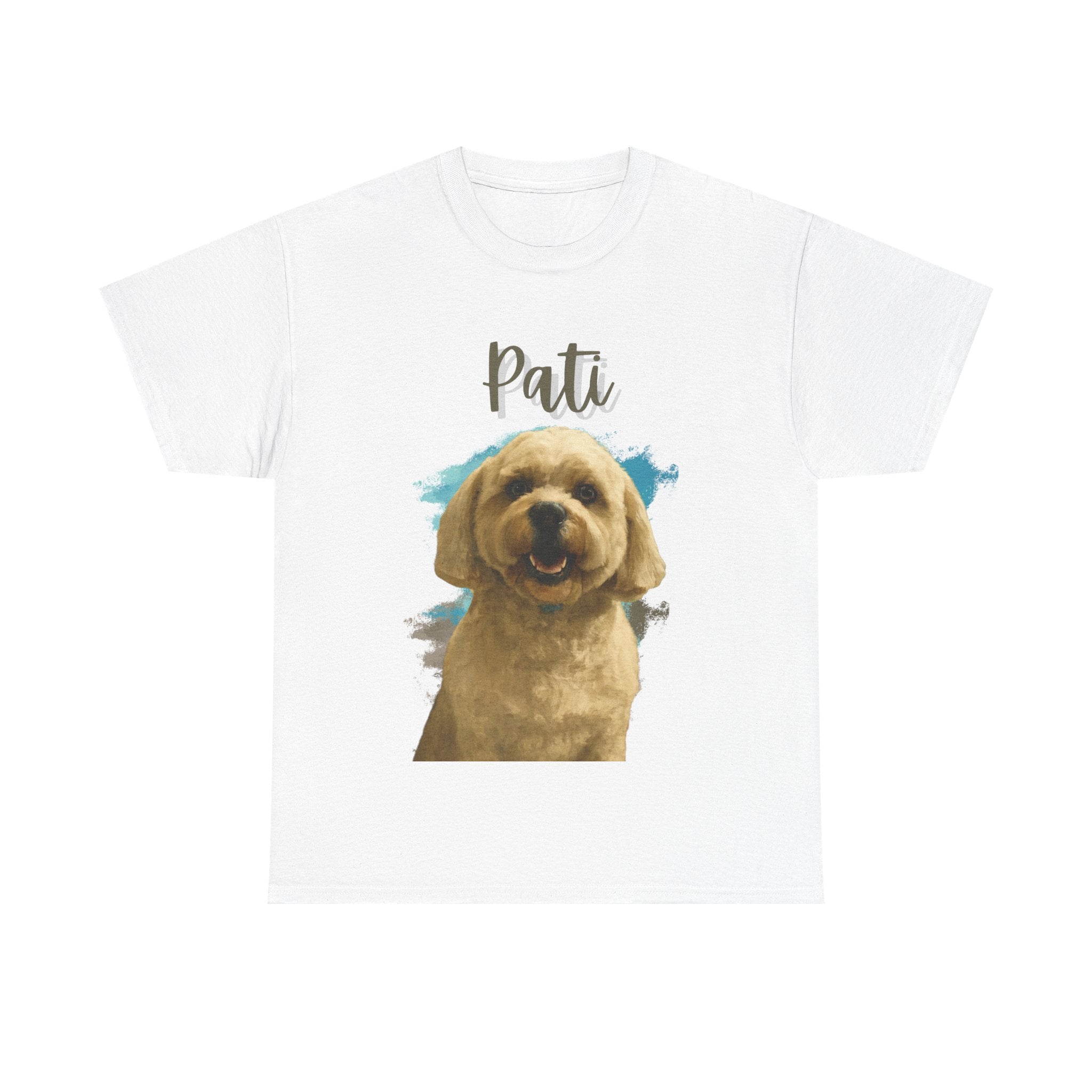 (Pati) Whimsical Dog Portrait Tee Shirt