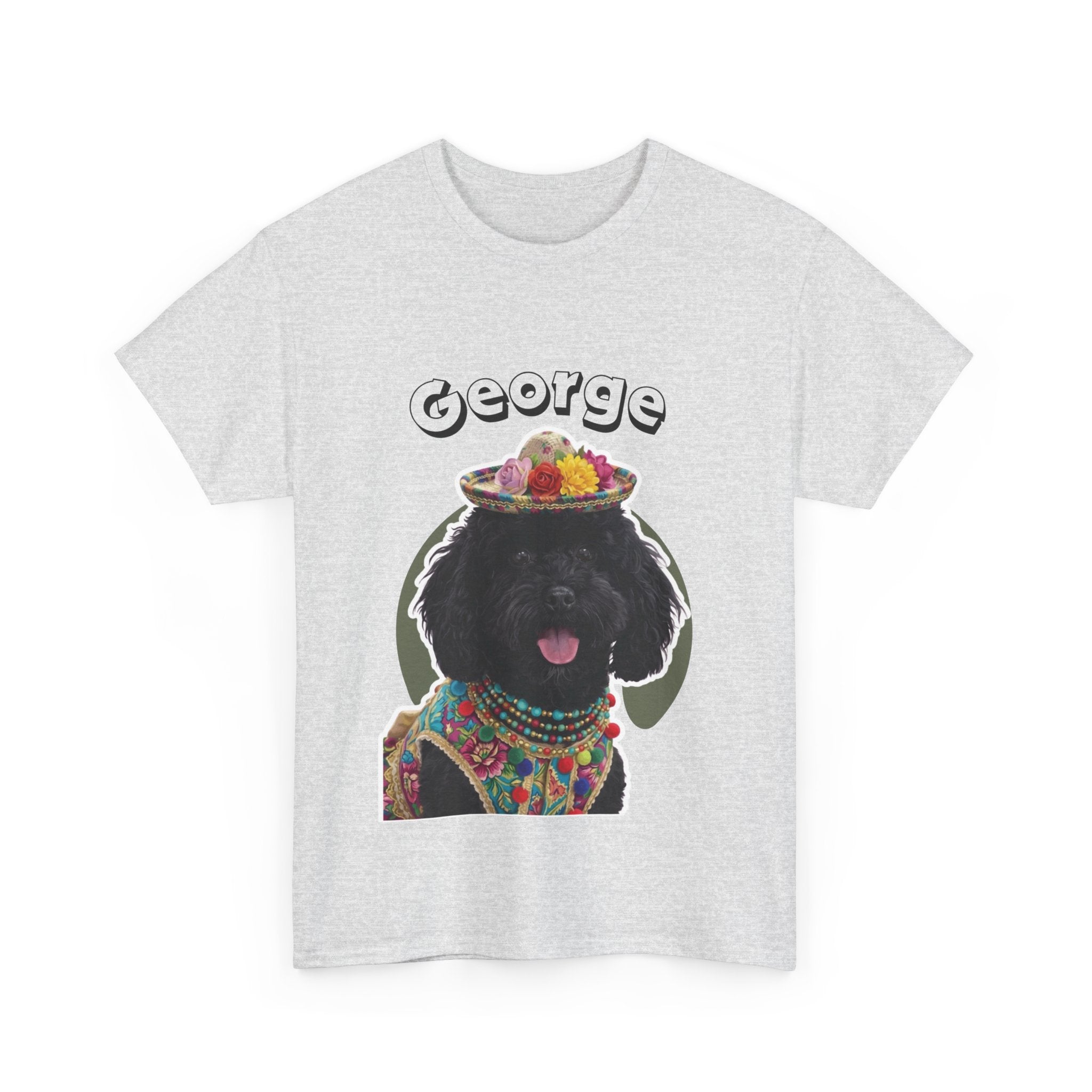 (George) Whimsical Dog Portrait Tee Shirt