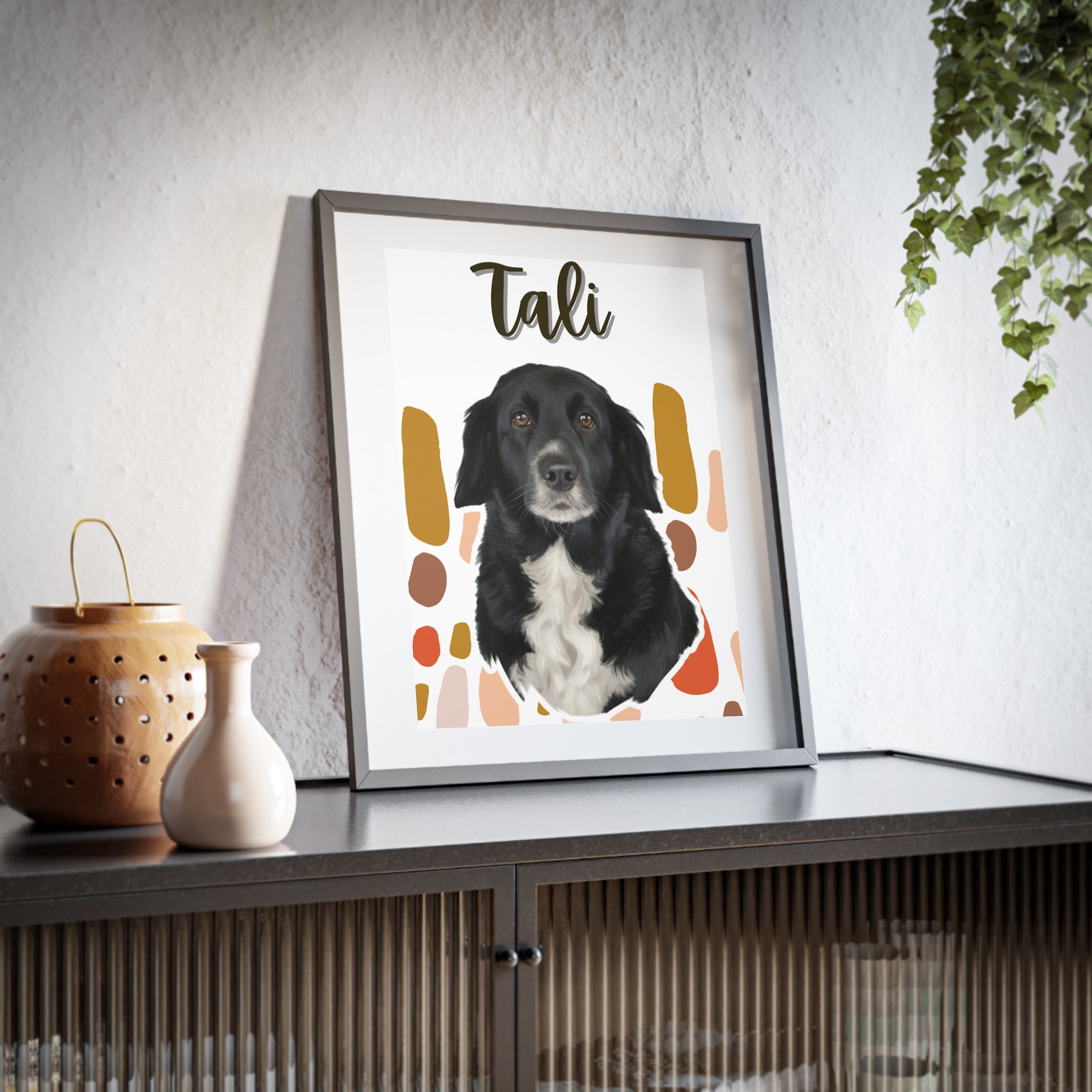 (Tali) Playful Dog Framed Poster