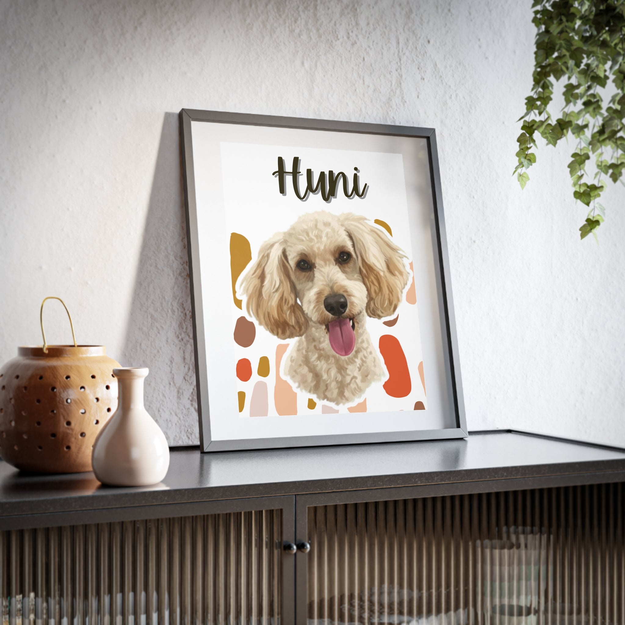 (Huni) Playful Dog Framed Poster