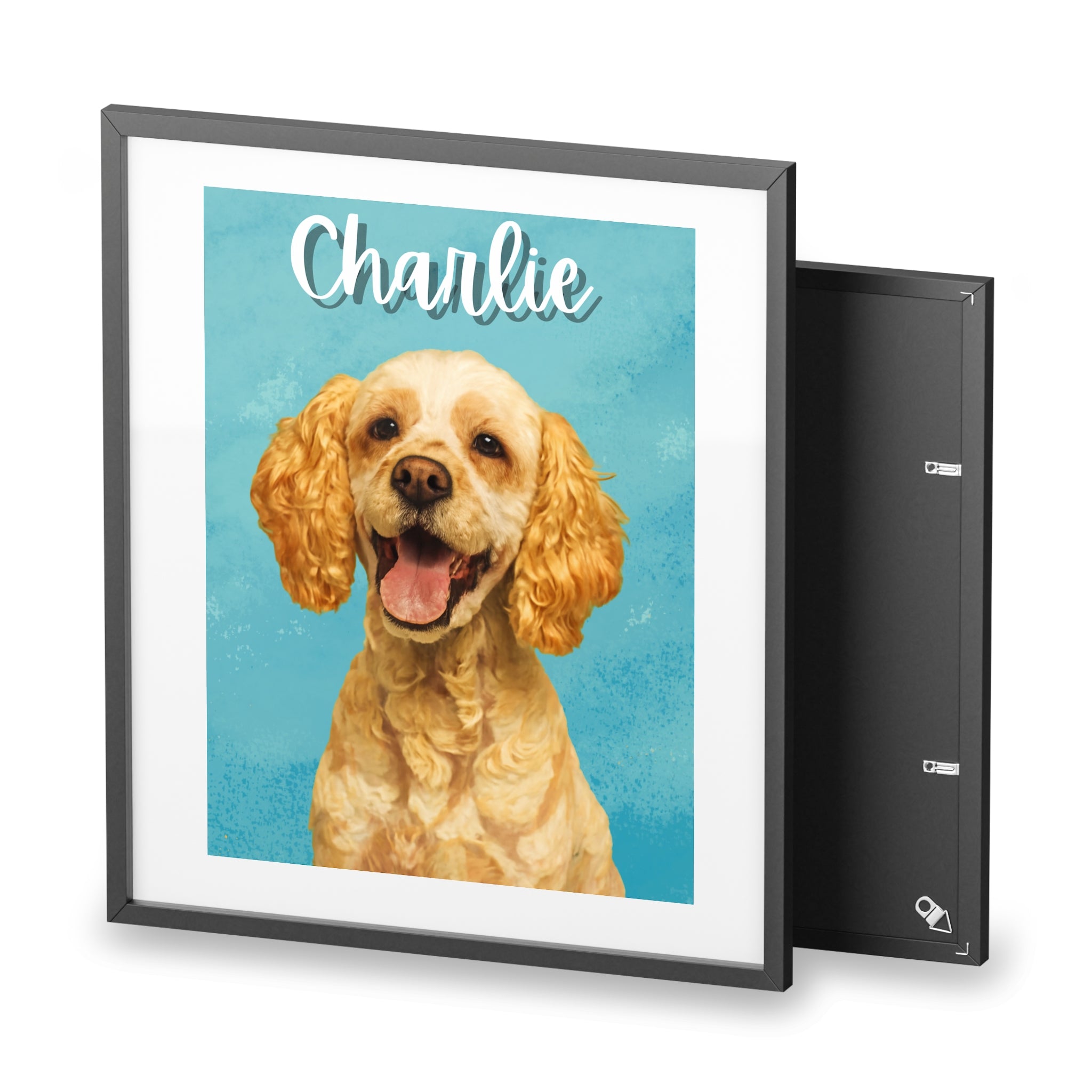 (Charlie) Playful Dog Framed Poster