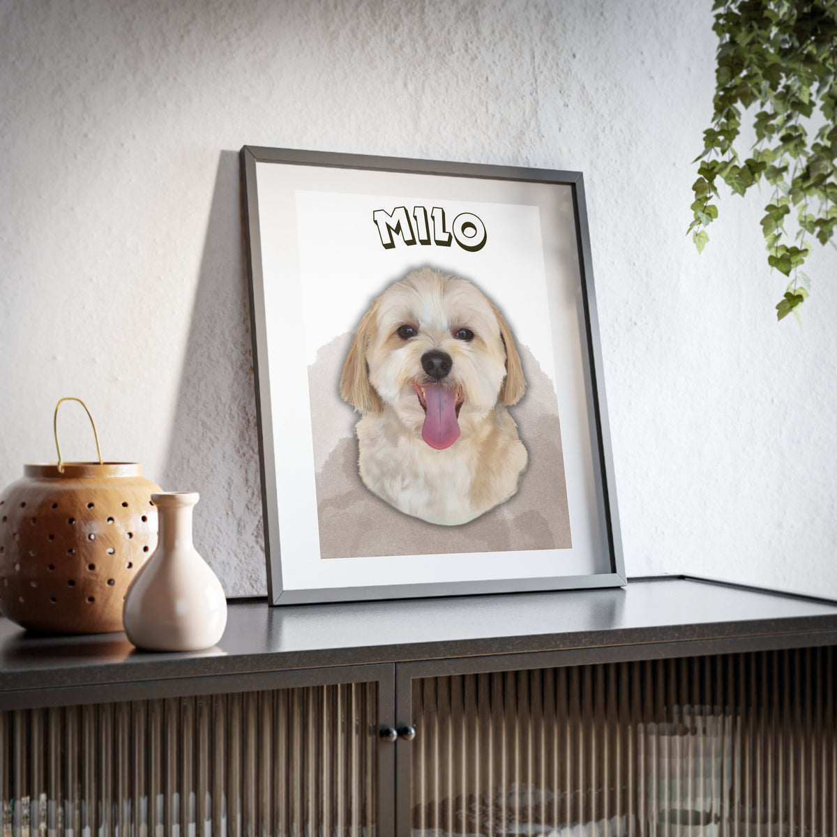 (Milo) Playful Dog Framed Poster