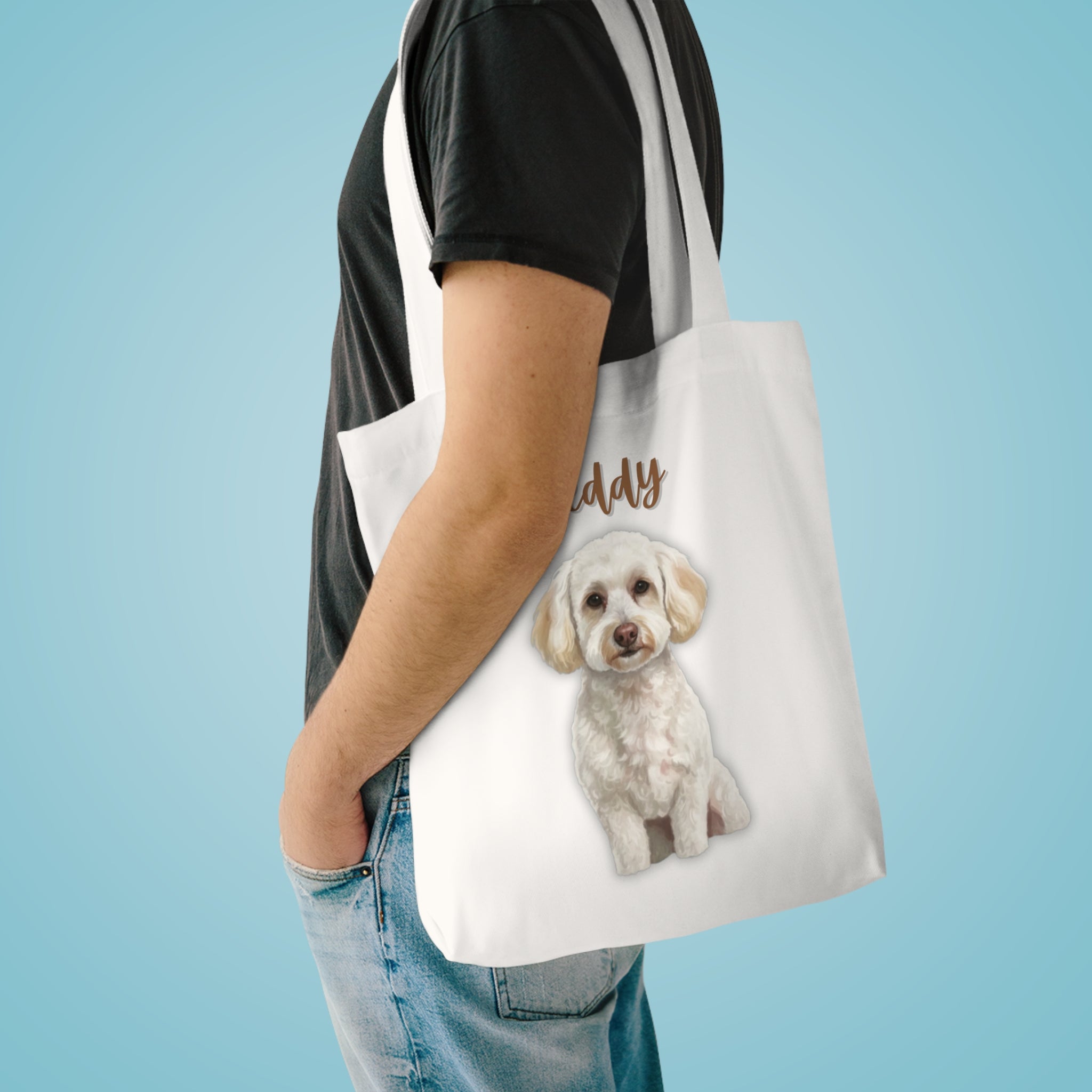 (Teddy) Personalized Dog Lover Tote Bag