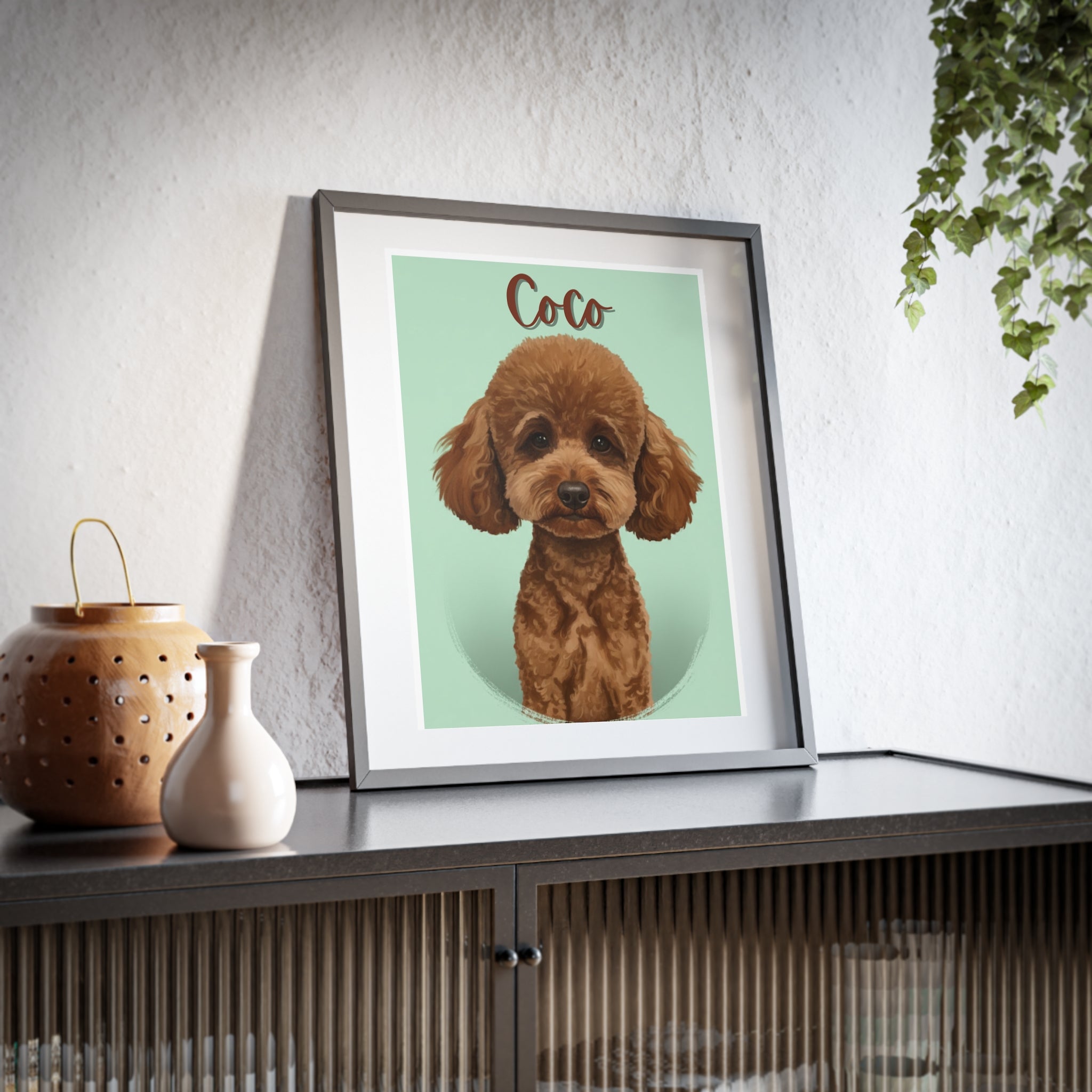 (Coco) Playful Dog Framed Poster