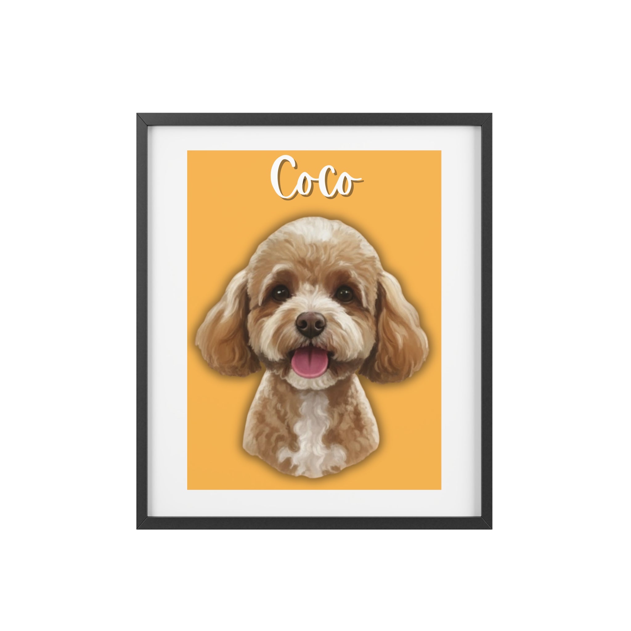 (Coco) Playful Dog Framed Poster