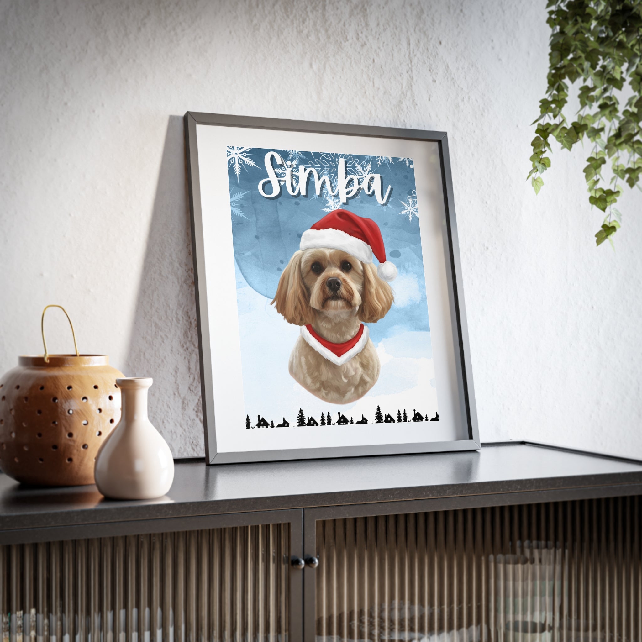 (Simba) Playful Dog Framed Poster
