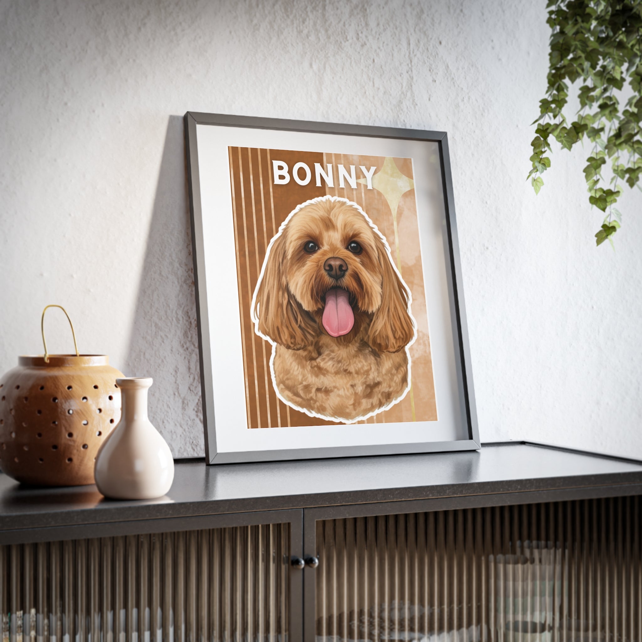 (Bonny) Playful Dog Framed Poster