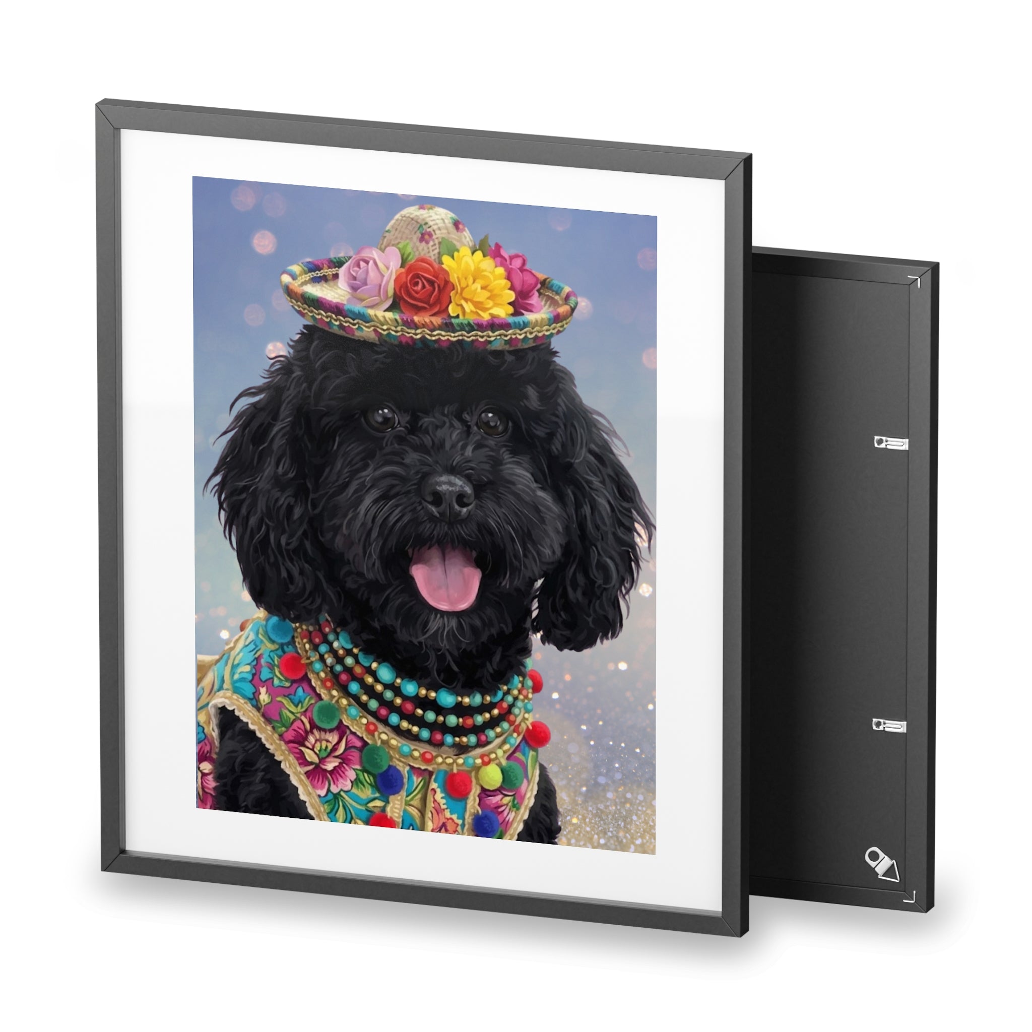 (George) Playful Dog Framed Poster