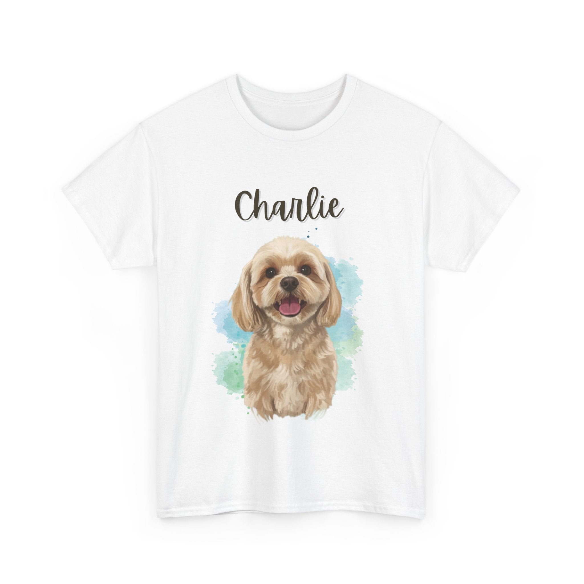 (Charlie) Whimsical Dog Portrait Tee Shirt