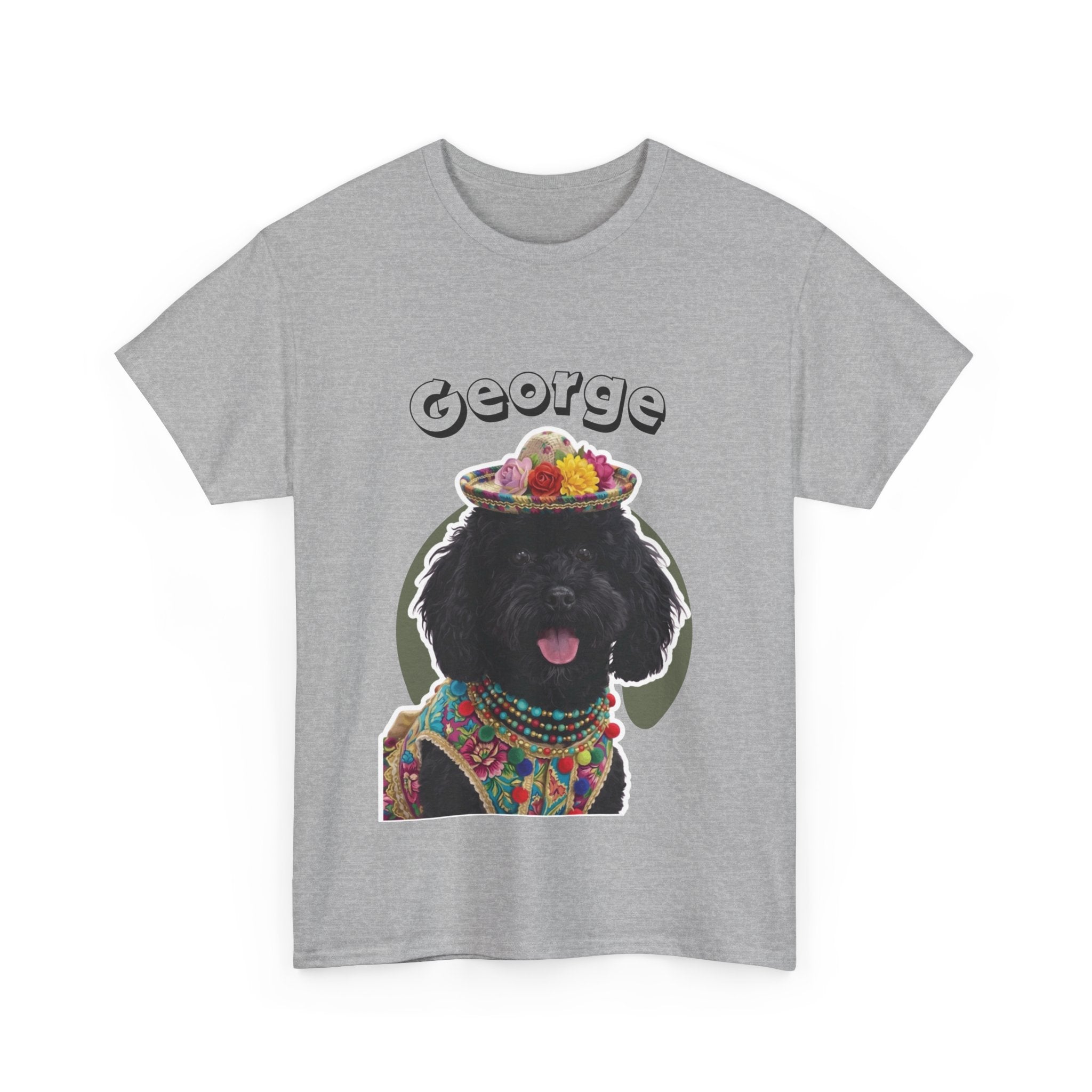 (George) Whimsical Dog Portrait Tee Shirt