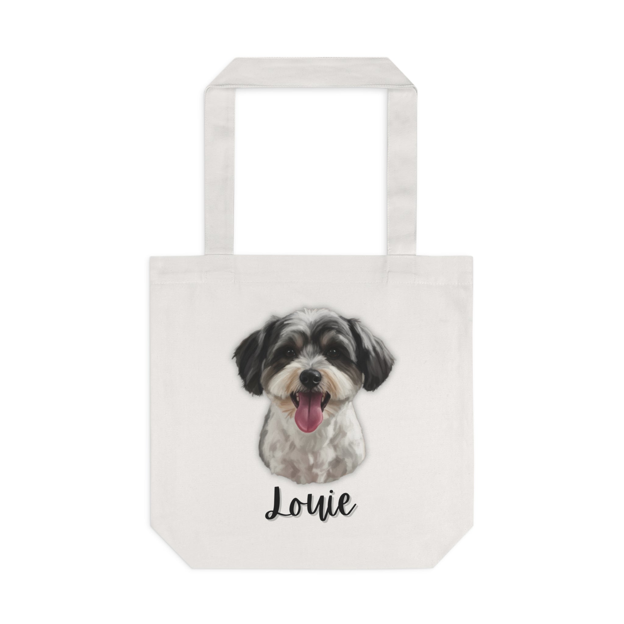 (Louie) Personalized Dog Lover Tote Bag