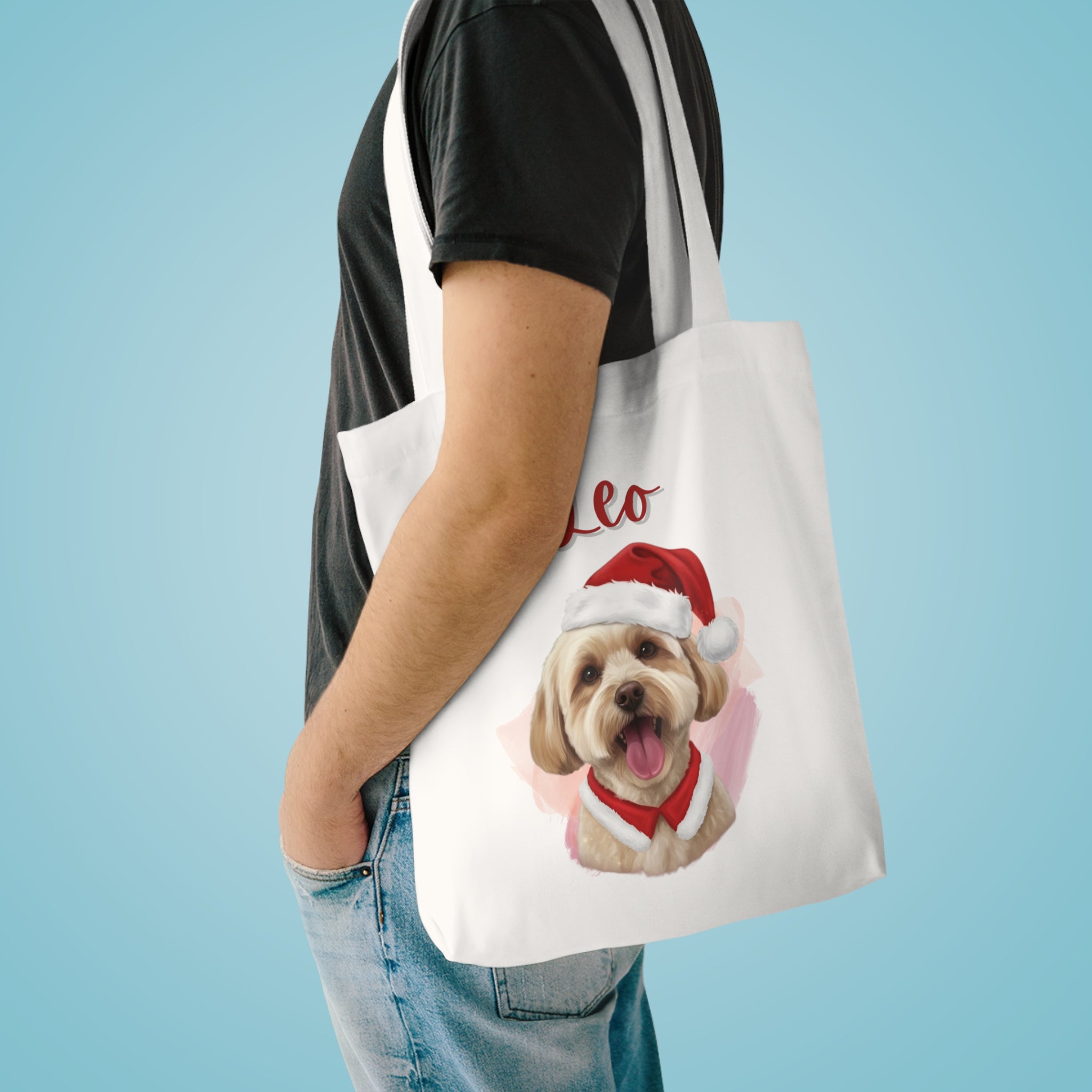 (Leo) Personalized Dog Lover Tote Bag