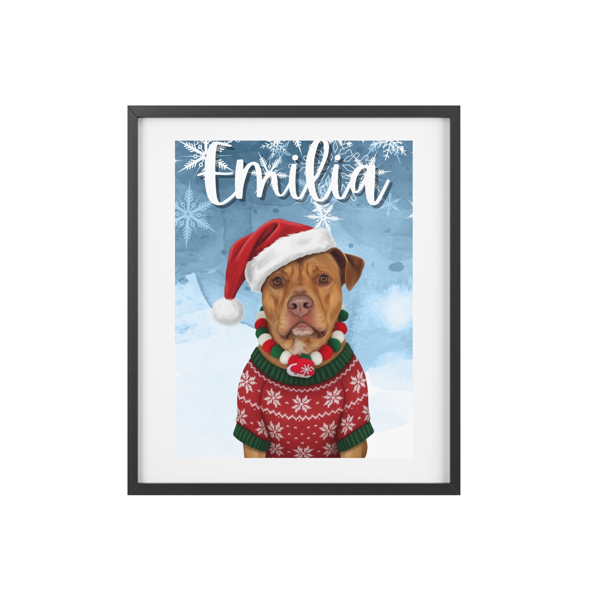 (Emilia) Playful Dog Framed Poster