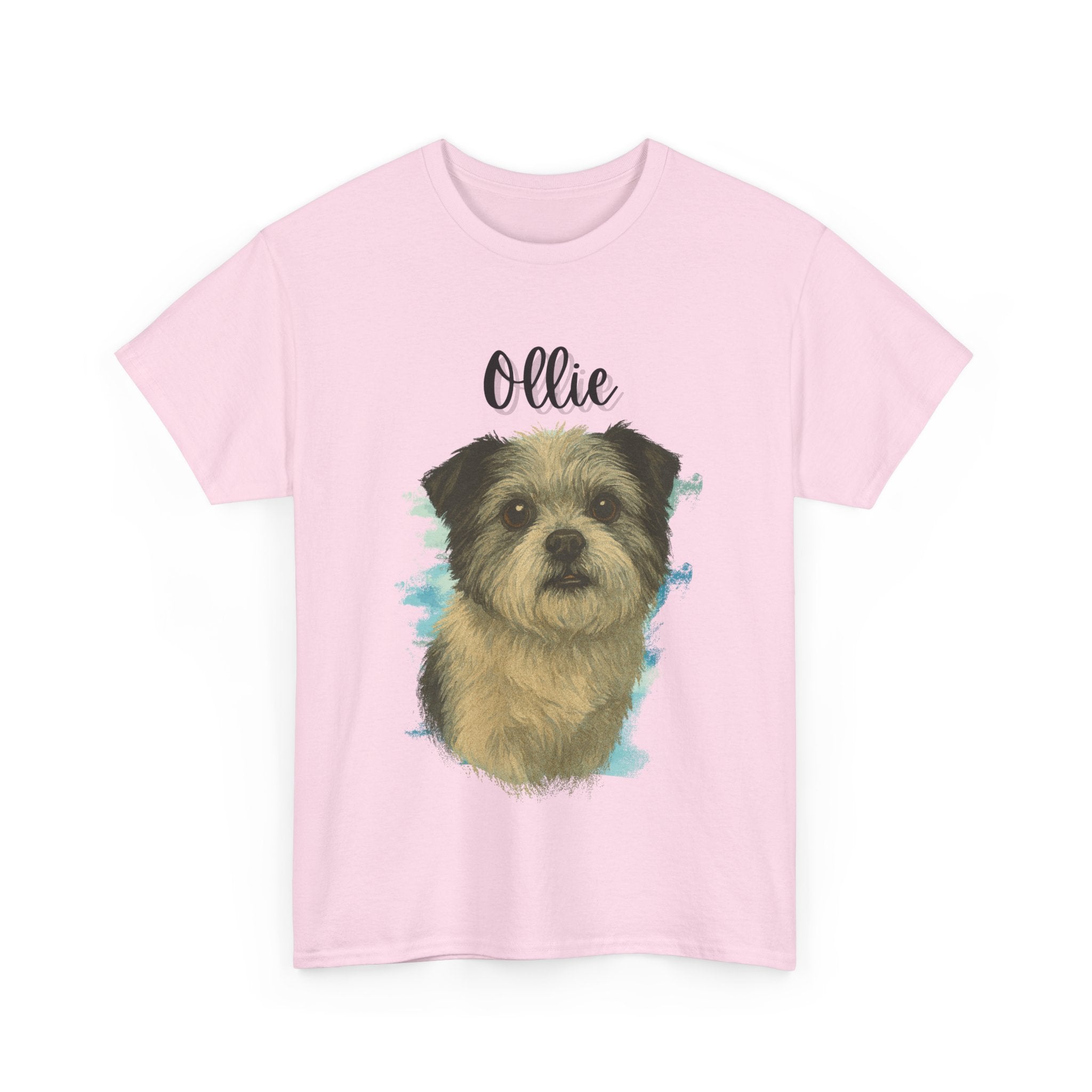 (Ollie) Whimsical Dog Portrait Tee Shirt