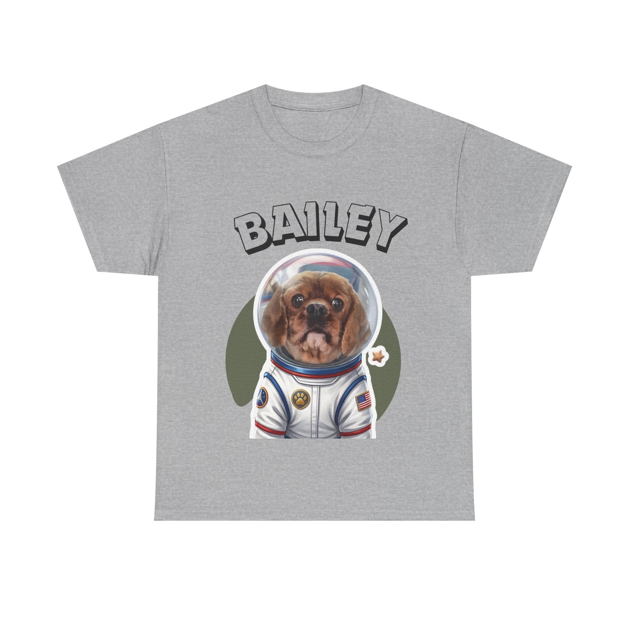(Bailey) Whimsical Dog Portrait Tee Shirt