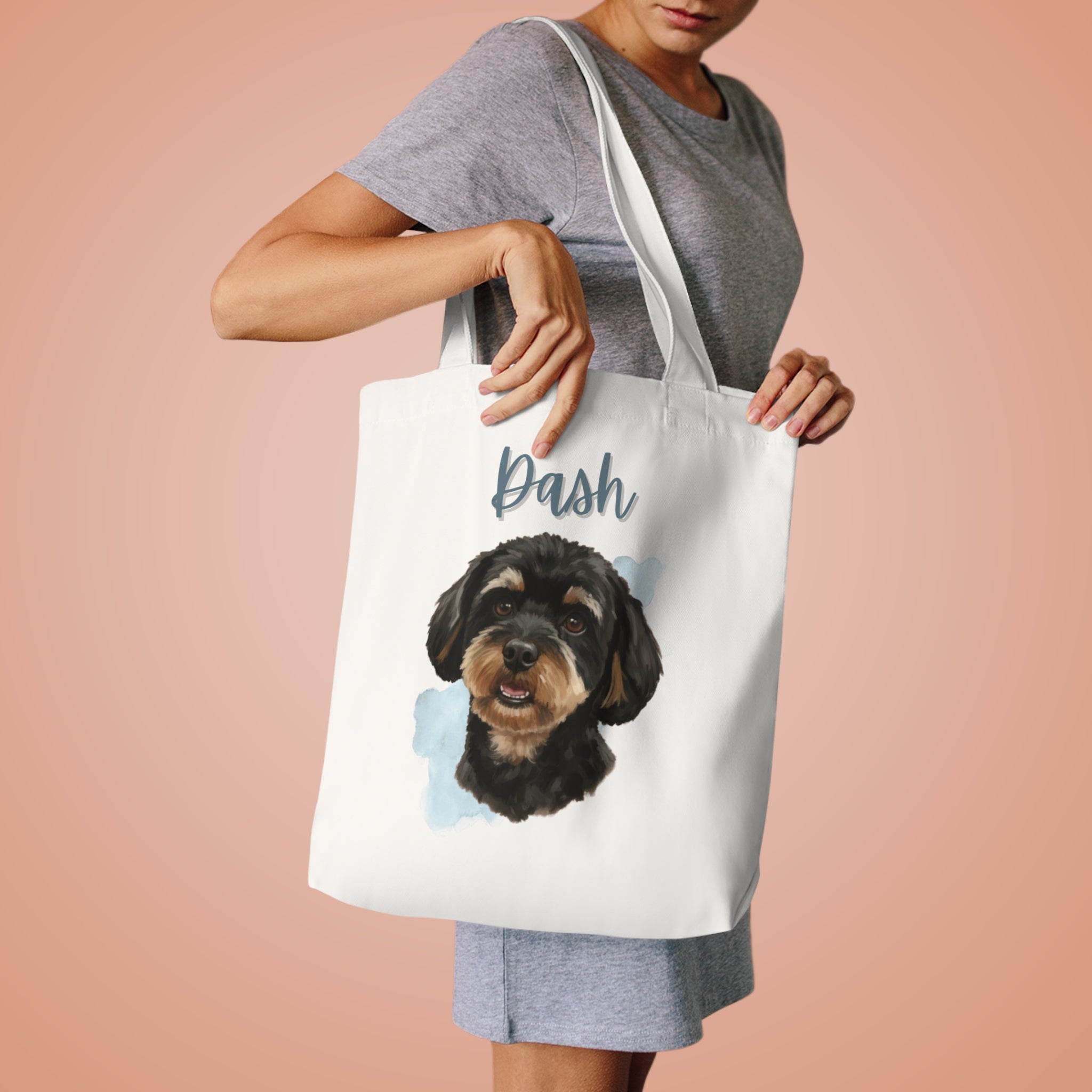 (Dash) Personalized Dog Lover Tote Bag