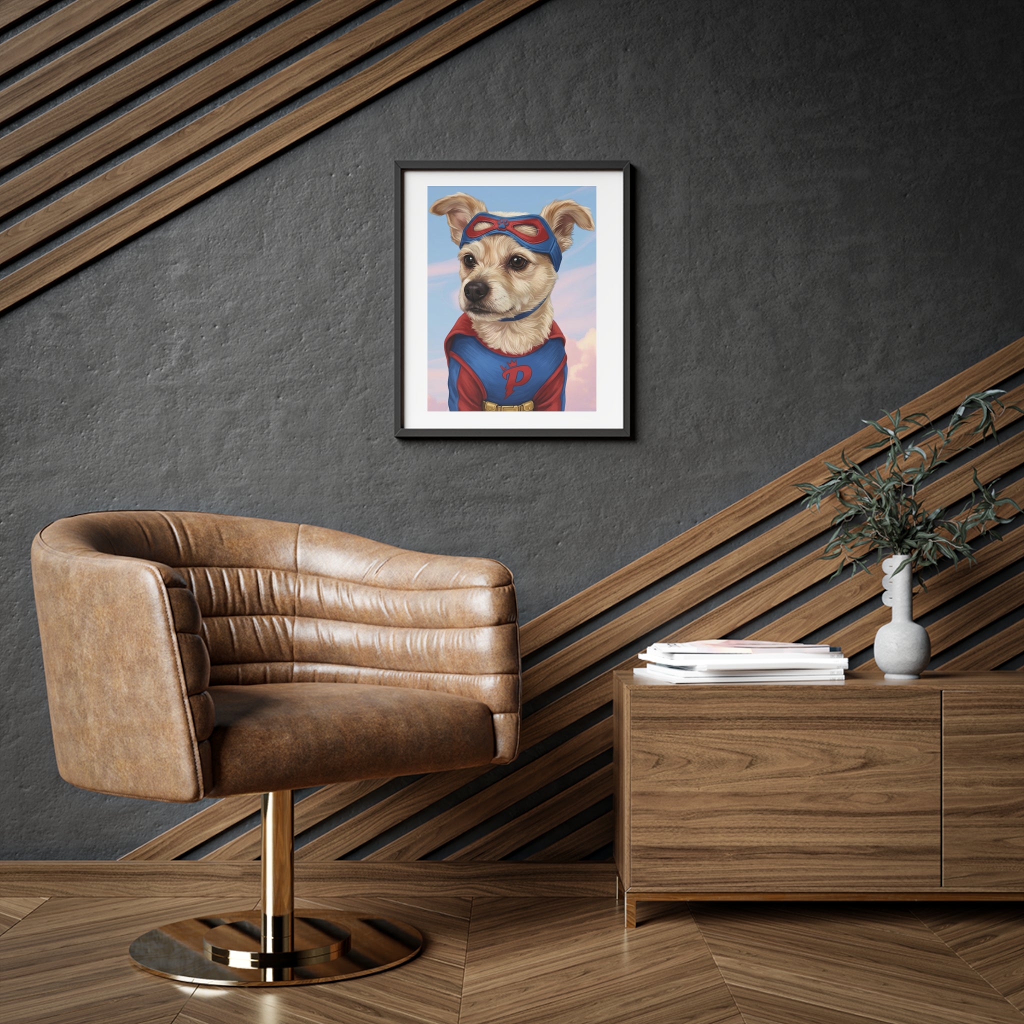 (Tommy) Playful Dog Framed Poster