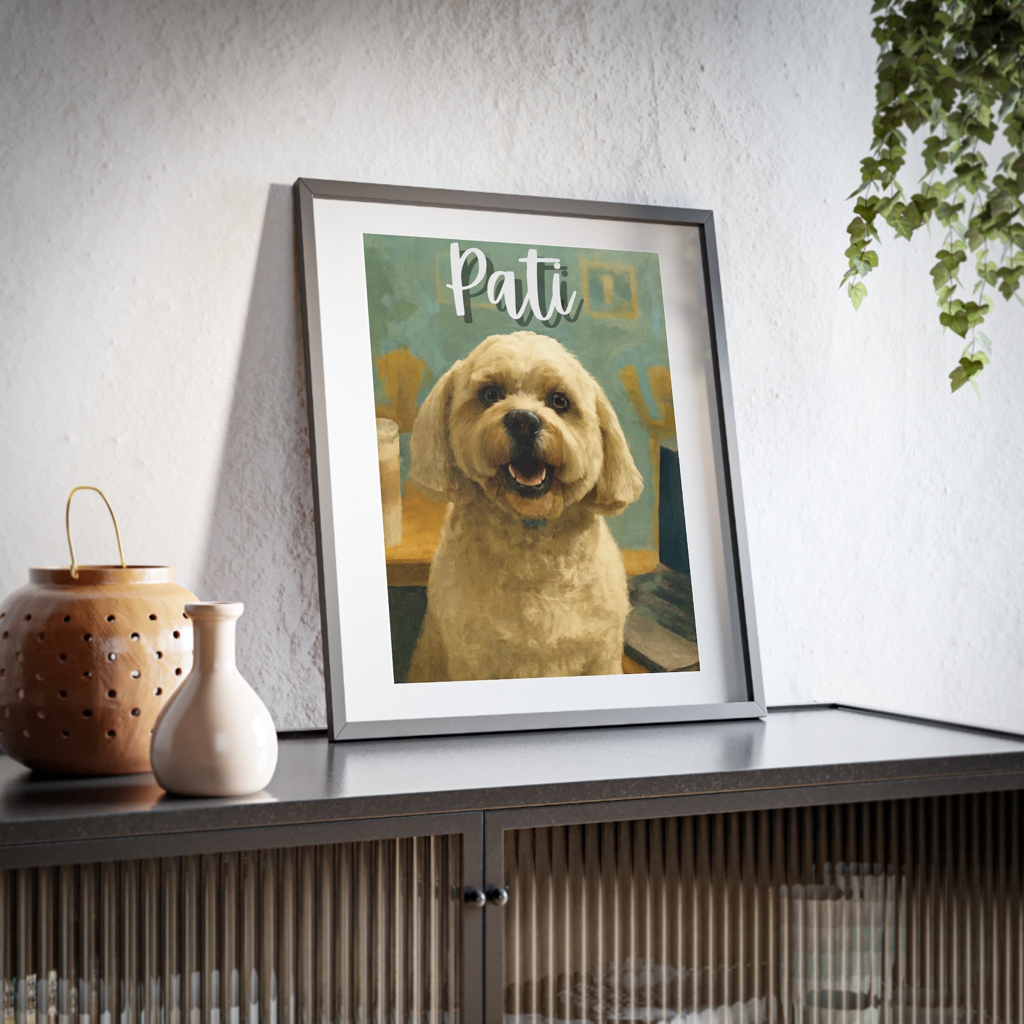 (Pati) Playful Dog Framed Poster