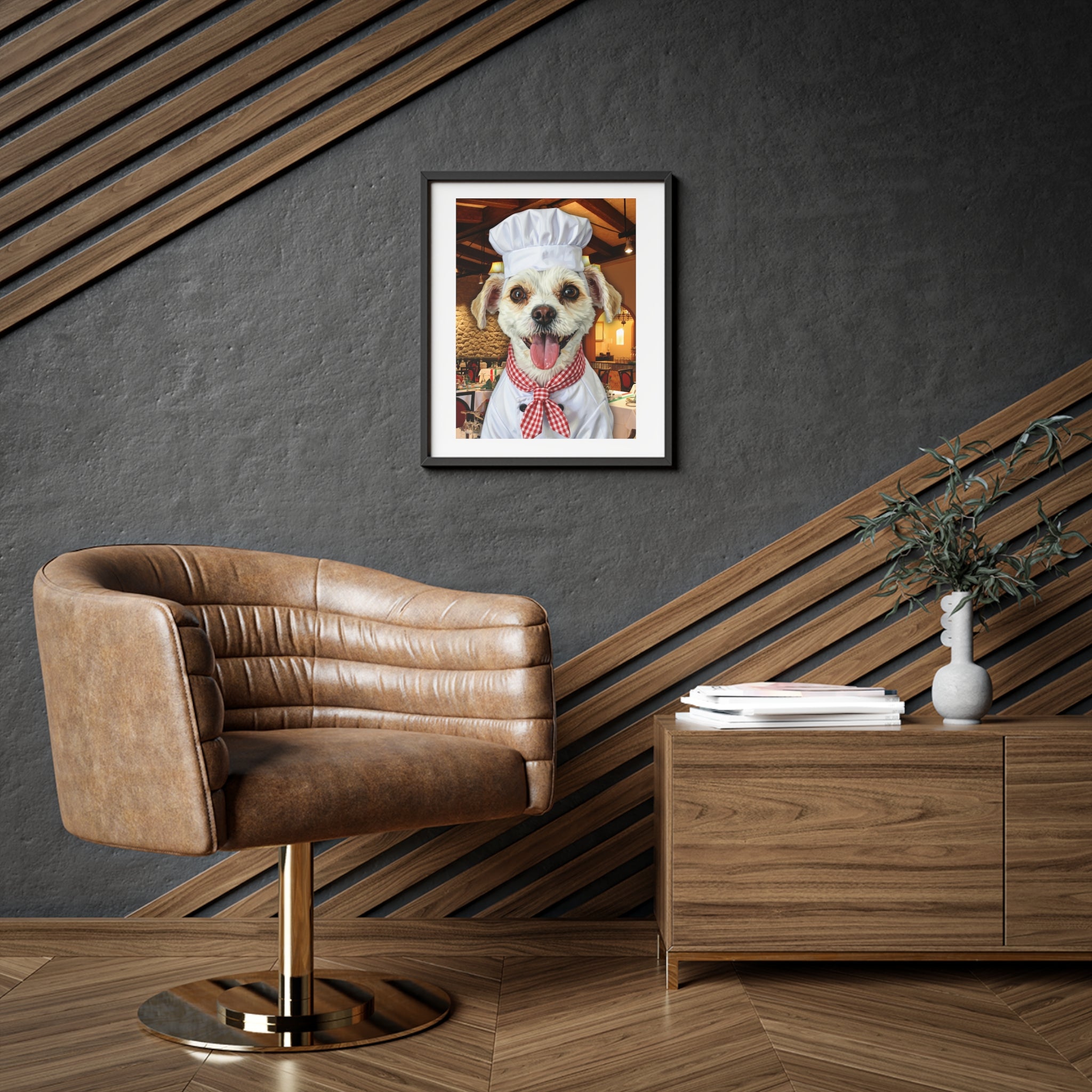 (Snowy) Playful Dog Framed Poster