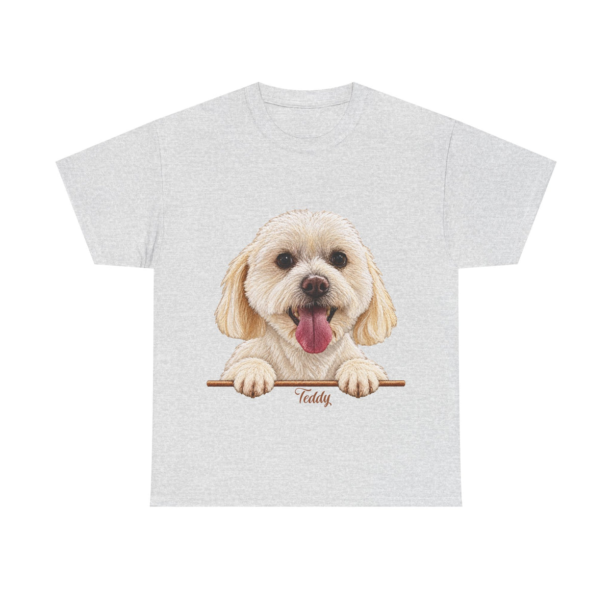 (Teddy) Whimsical Dog Portrait Tee Shirt