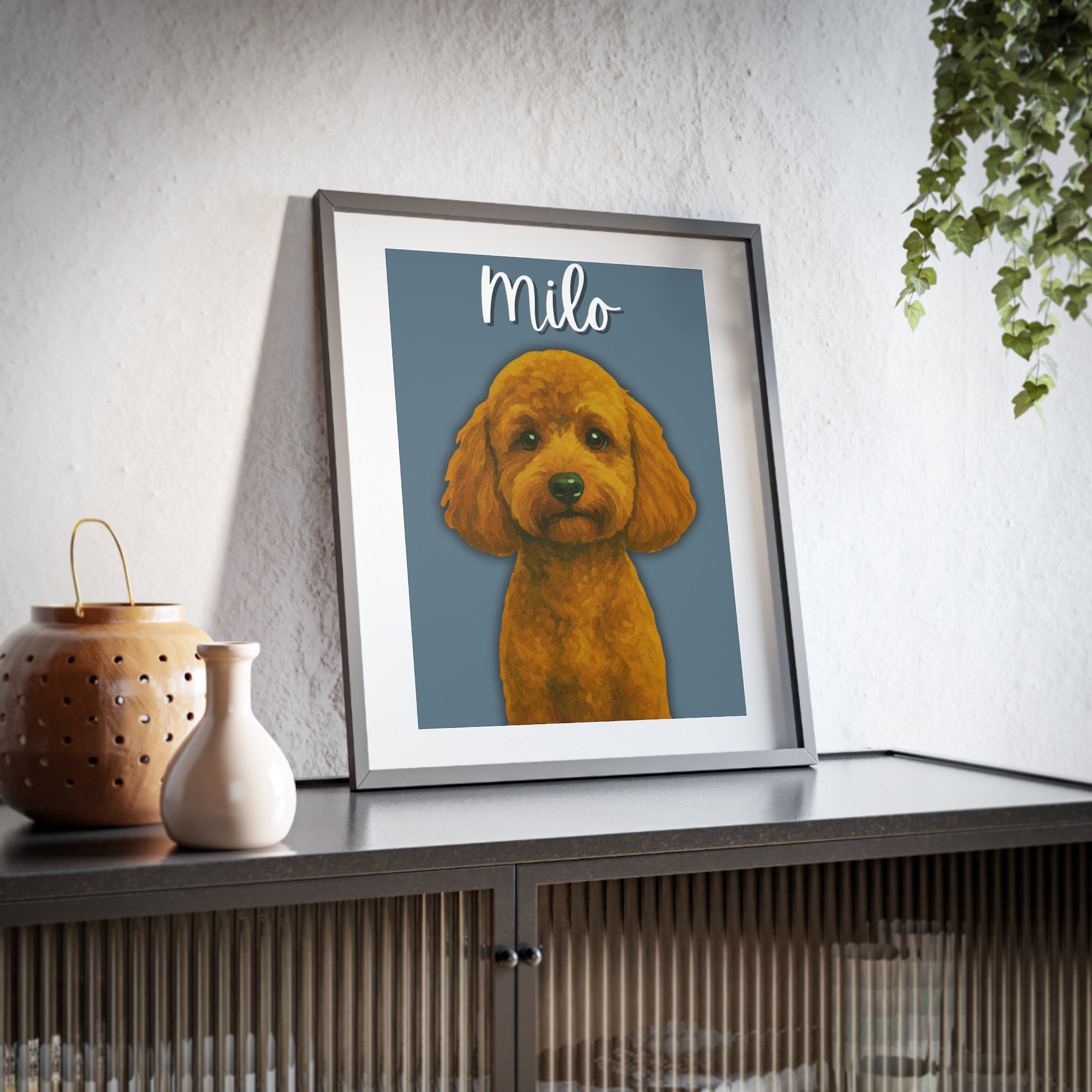 (Milo) Playful Dog Framed Poster