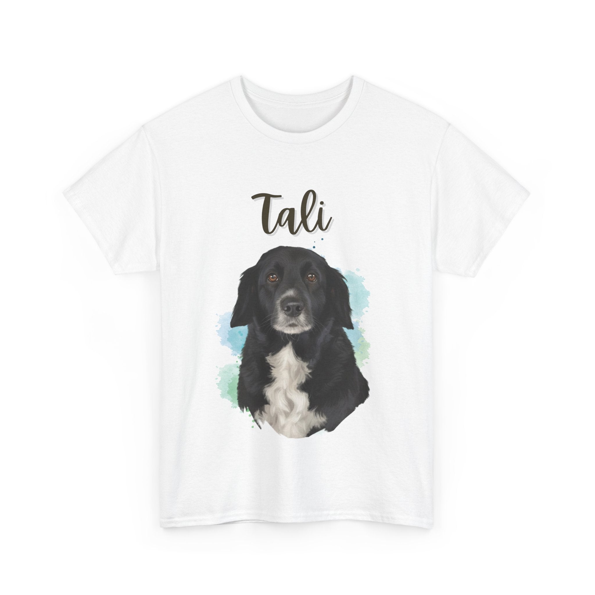 (Tali) Whimsical Dog Portrait Tee Shirt