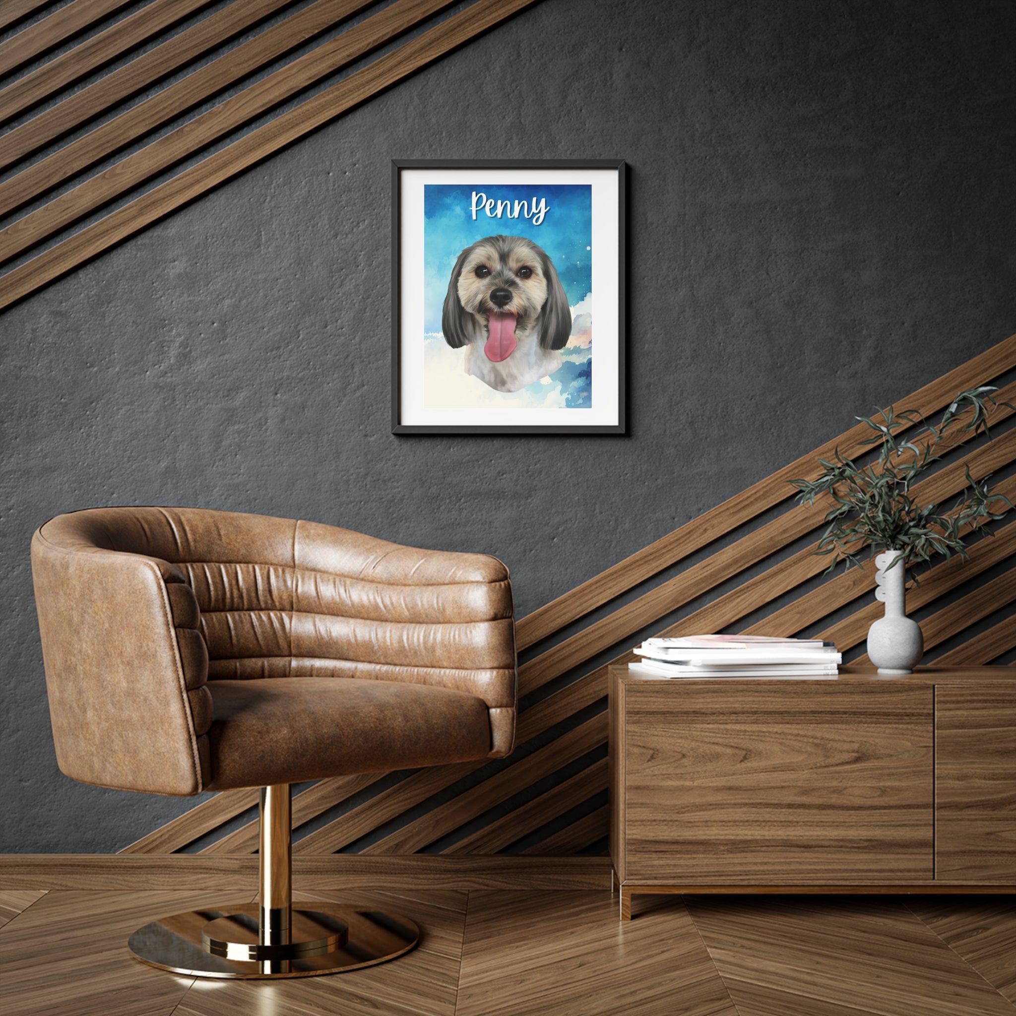 (Penny) Playful Dog Framed Poster