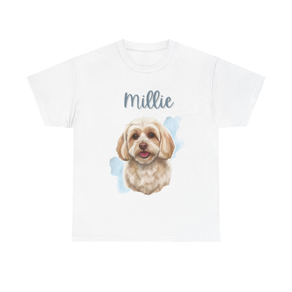 (Millie) Whimsical Dog Portrait Tee Shirt