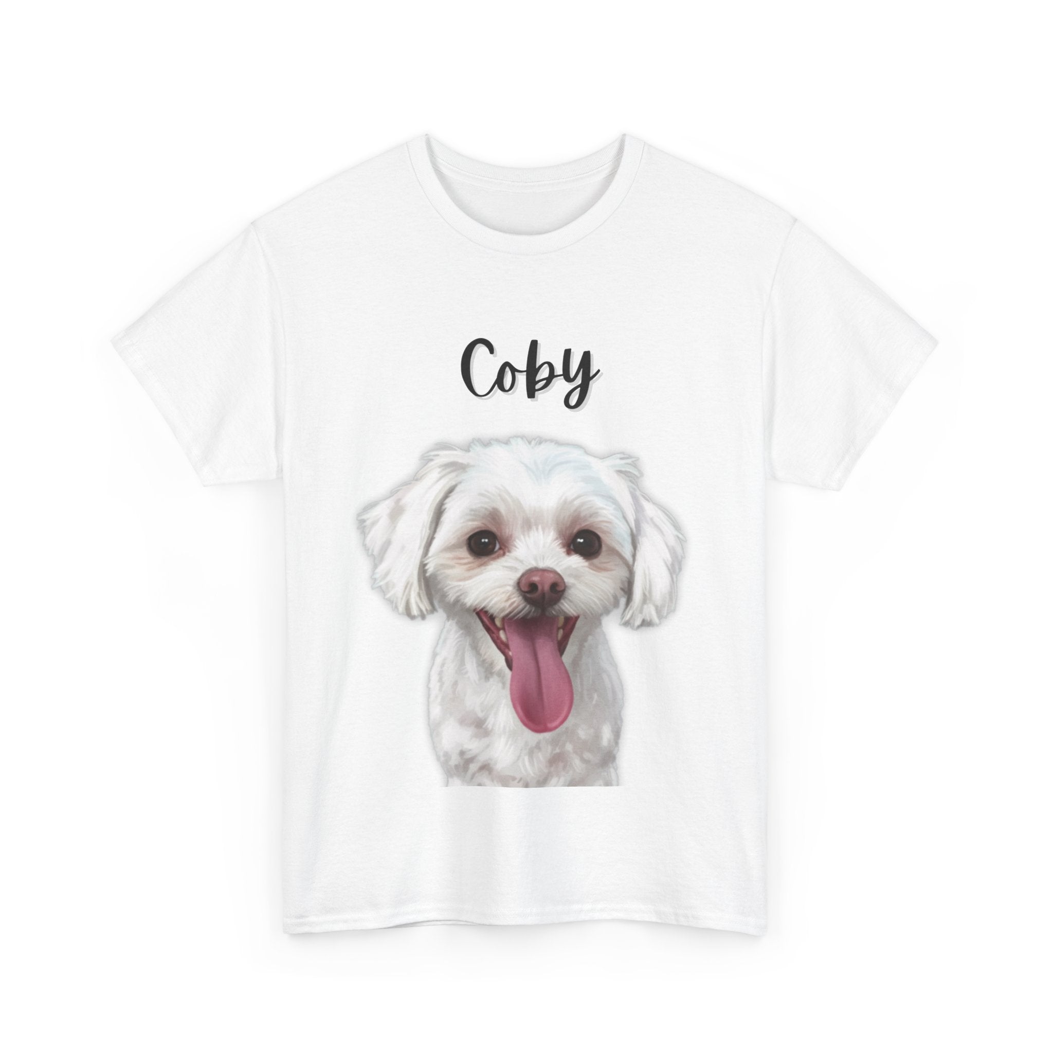 (Coby) Whimsical Dog Portrait Tee Shirt