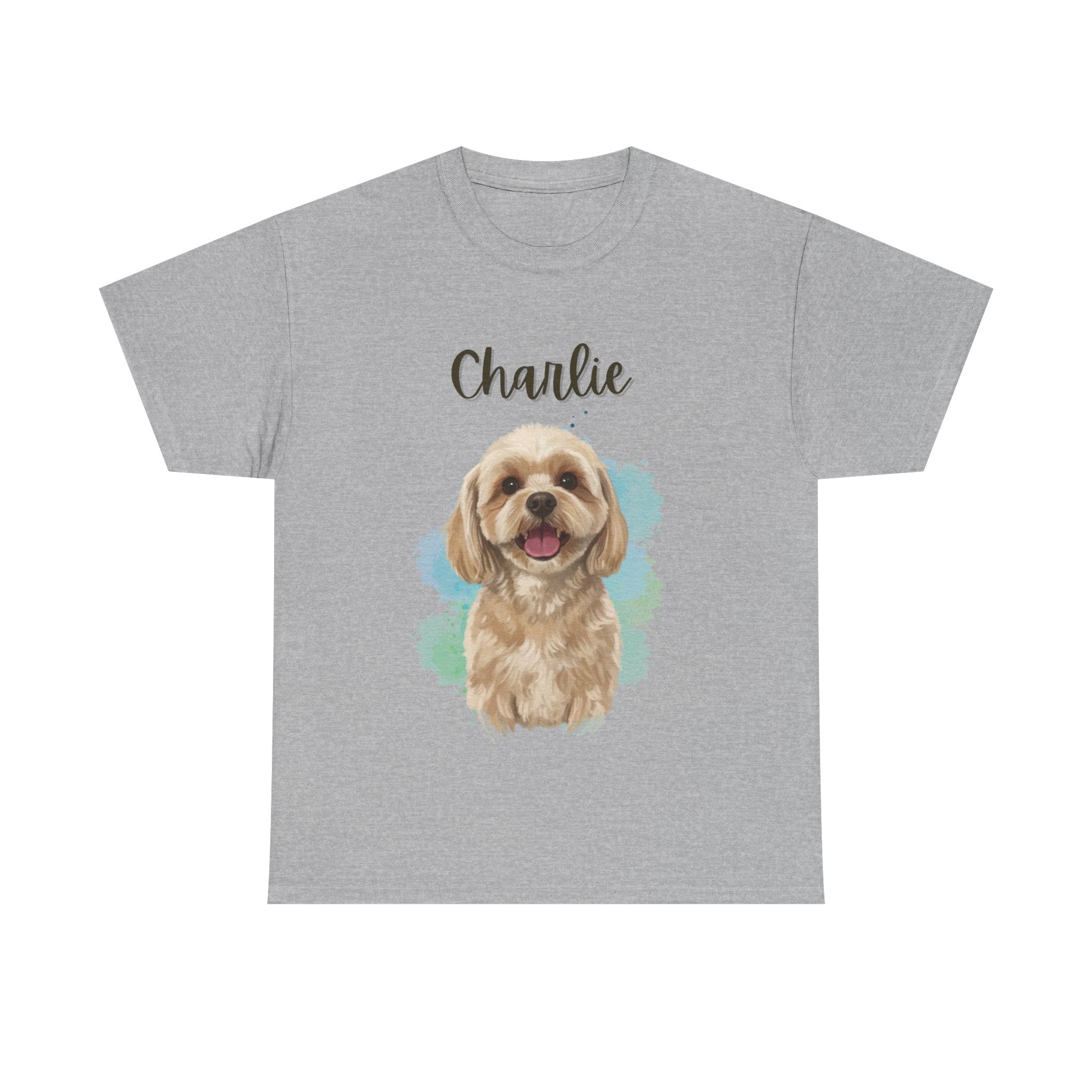 (Charlie) Whimsical Dog Portrait Tee Shirt