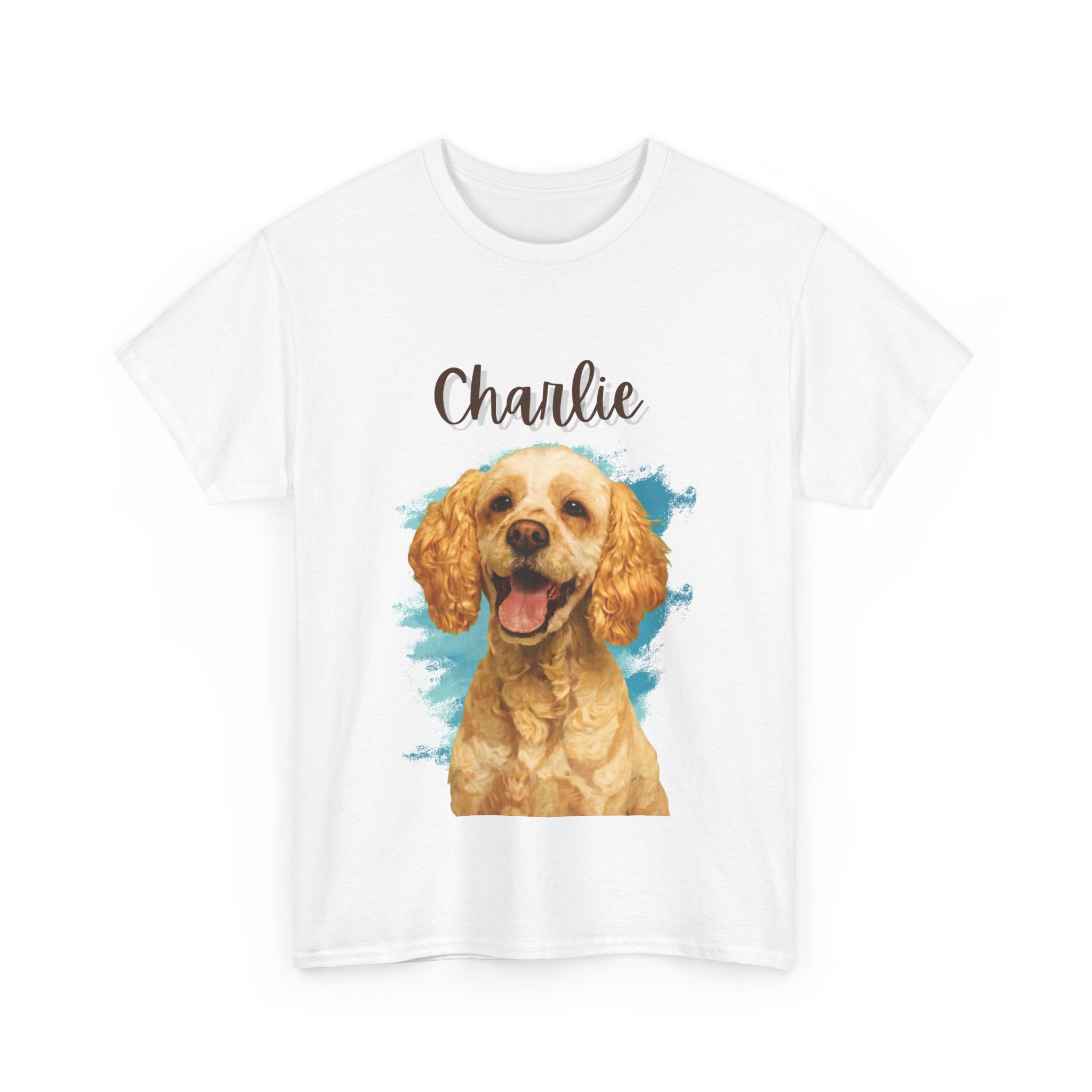 (Charlie) Whimsical Dog Portrait Tee Shirt