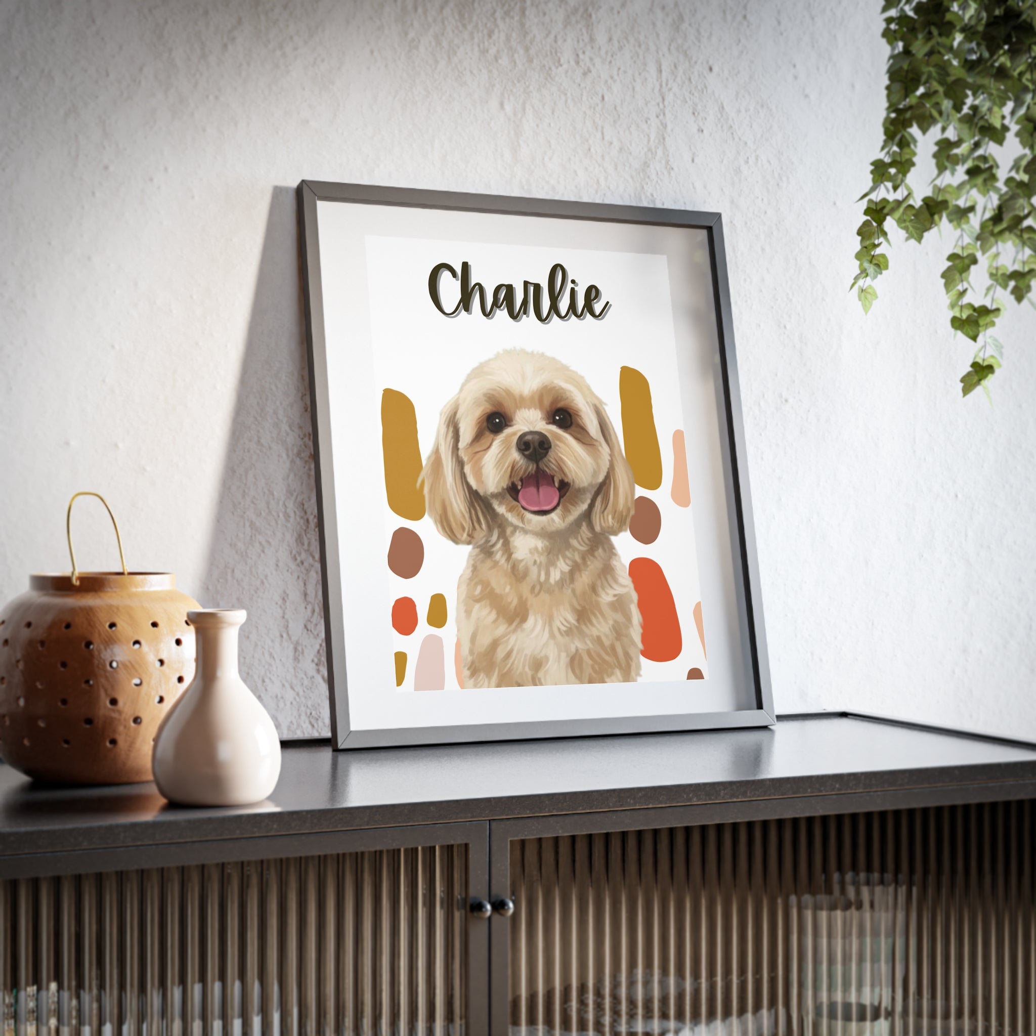 (Charlie) Playful Dog Framed Poster