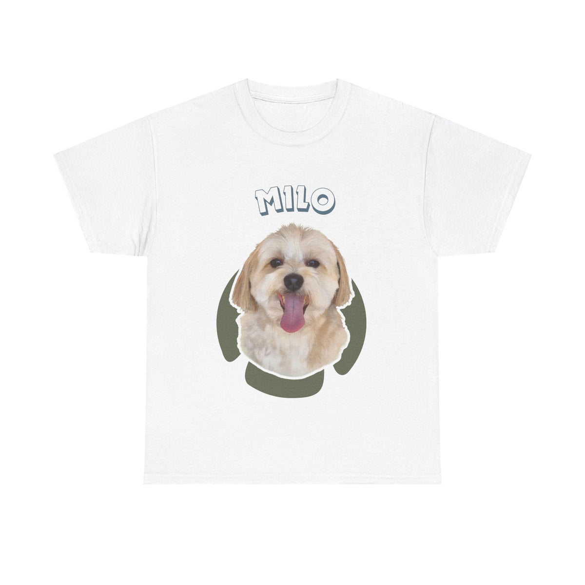 (Milo) Whimsical Dog Portrait Tee Shirt
