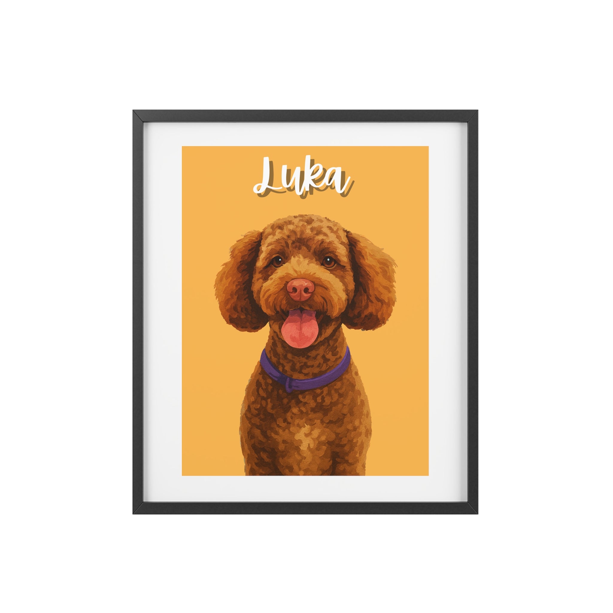 (Luka) Playful Dog Framed Poster