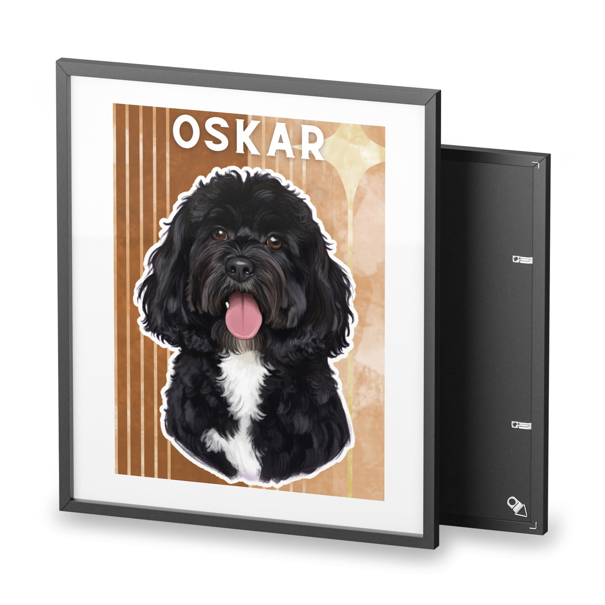 (Oskar) Playful Dog Framed Poster