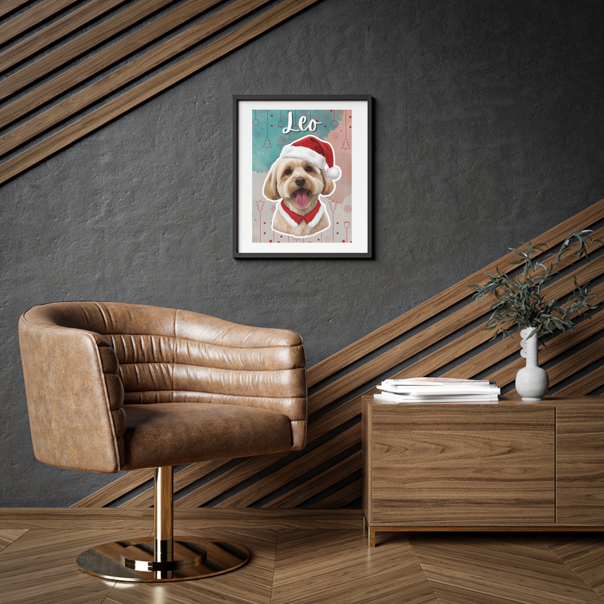 (Leo) Playful Dog Framed Poster