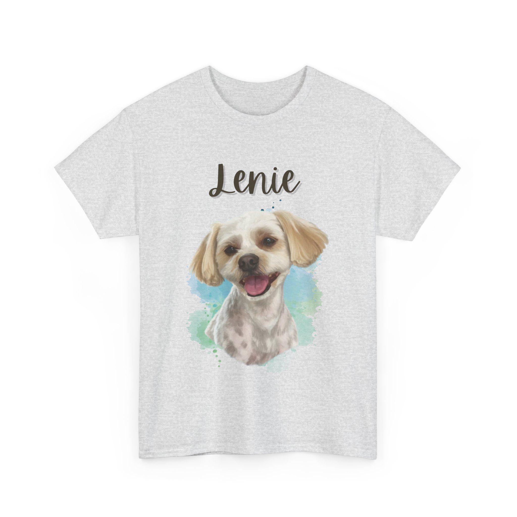 (Lenie) Whimsical Dog Portrait Tee Shirt