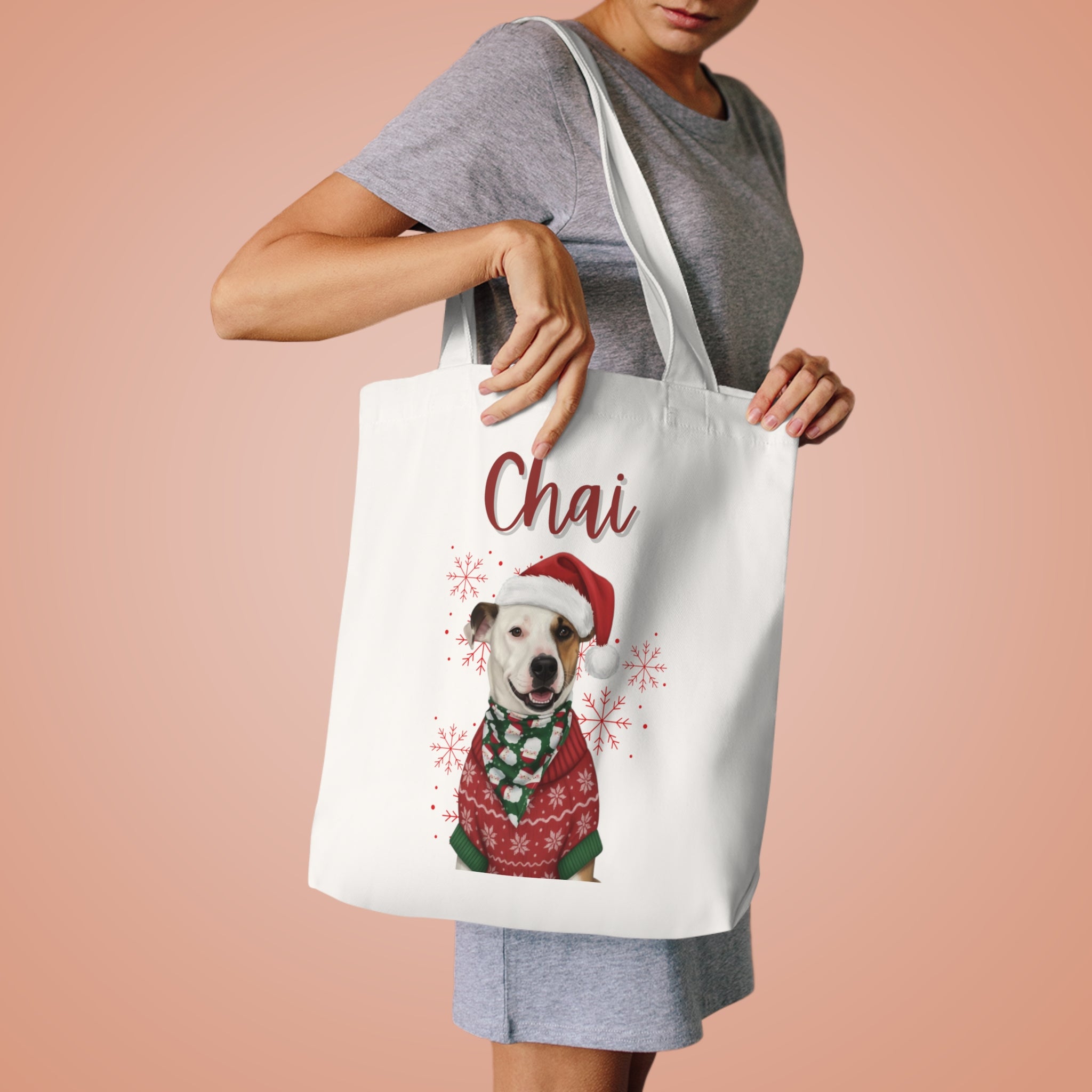(Chai) Personalized Dog Lover Tote Bag